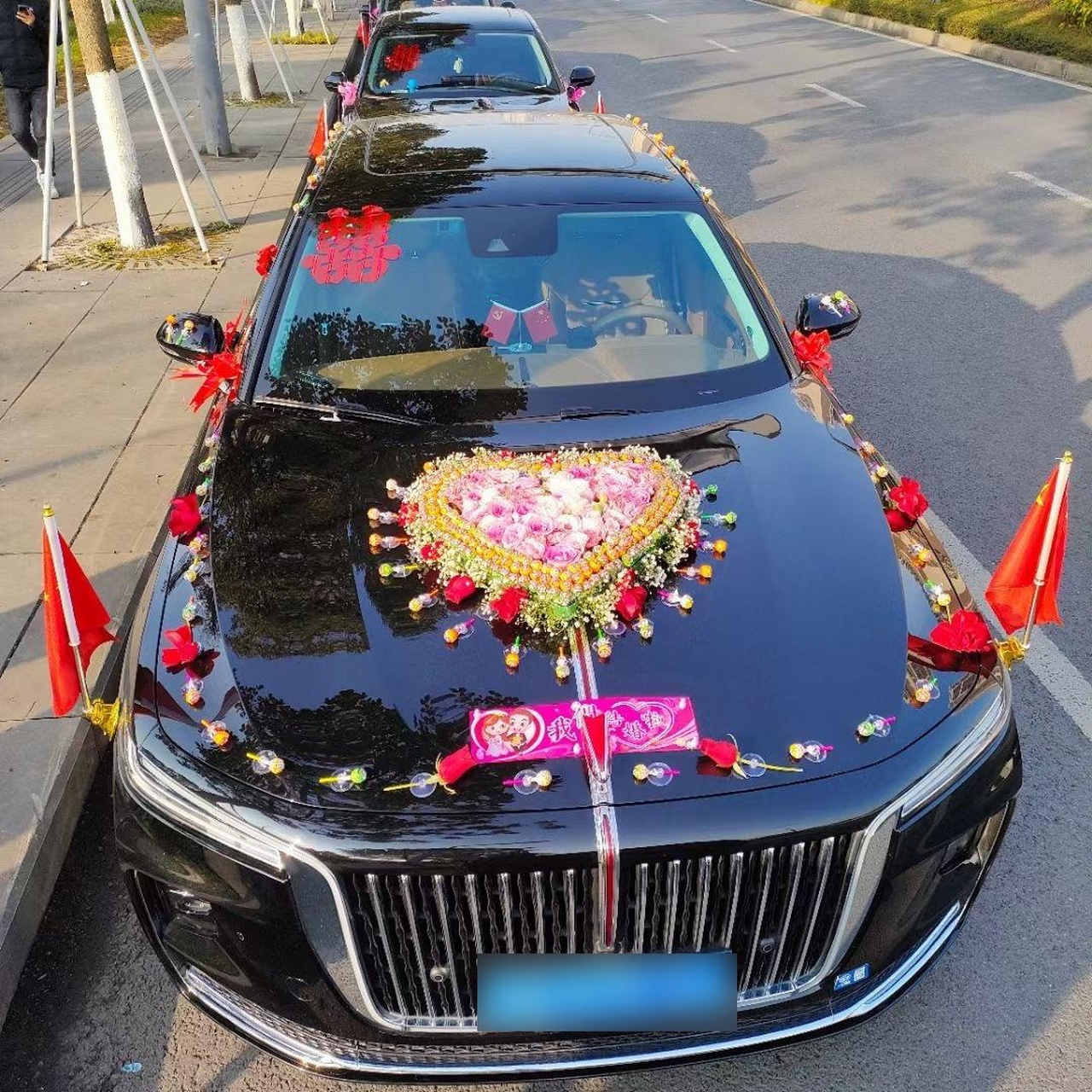 今日婚车系列 全新红旗h9 红旗让理想飞扬 棒棒糖婚车你心动了嘛.