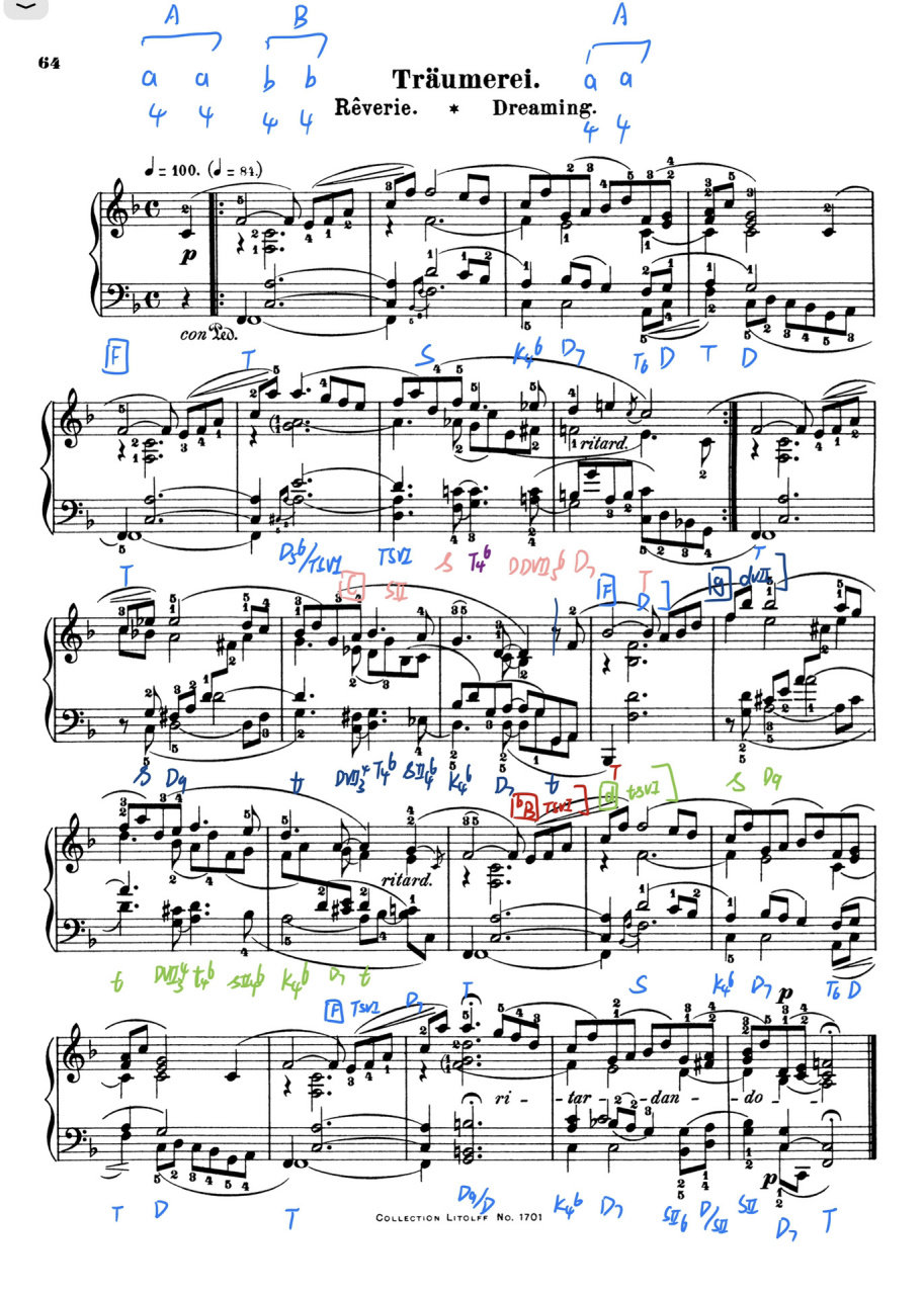 舒曼"梦幻曲"曲式分析77文字报告 舒曼梦幻曲完整版文字报告见商品