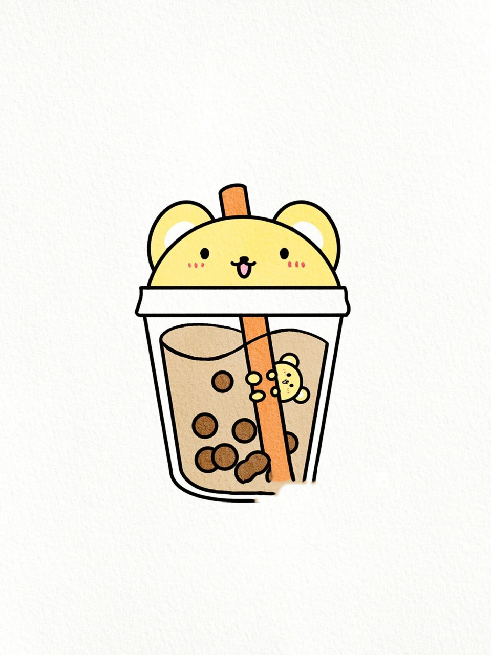萌萌的三只熊系列奶茶|夏日饮品可爱简笔画 夏天靠奶茶续命 .