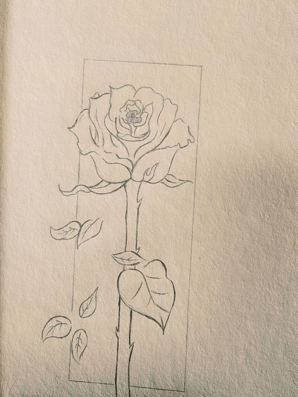 玫瑰花简笔画 附过程 最近很累 送自己一朵花吧