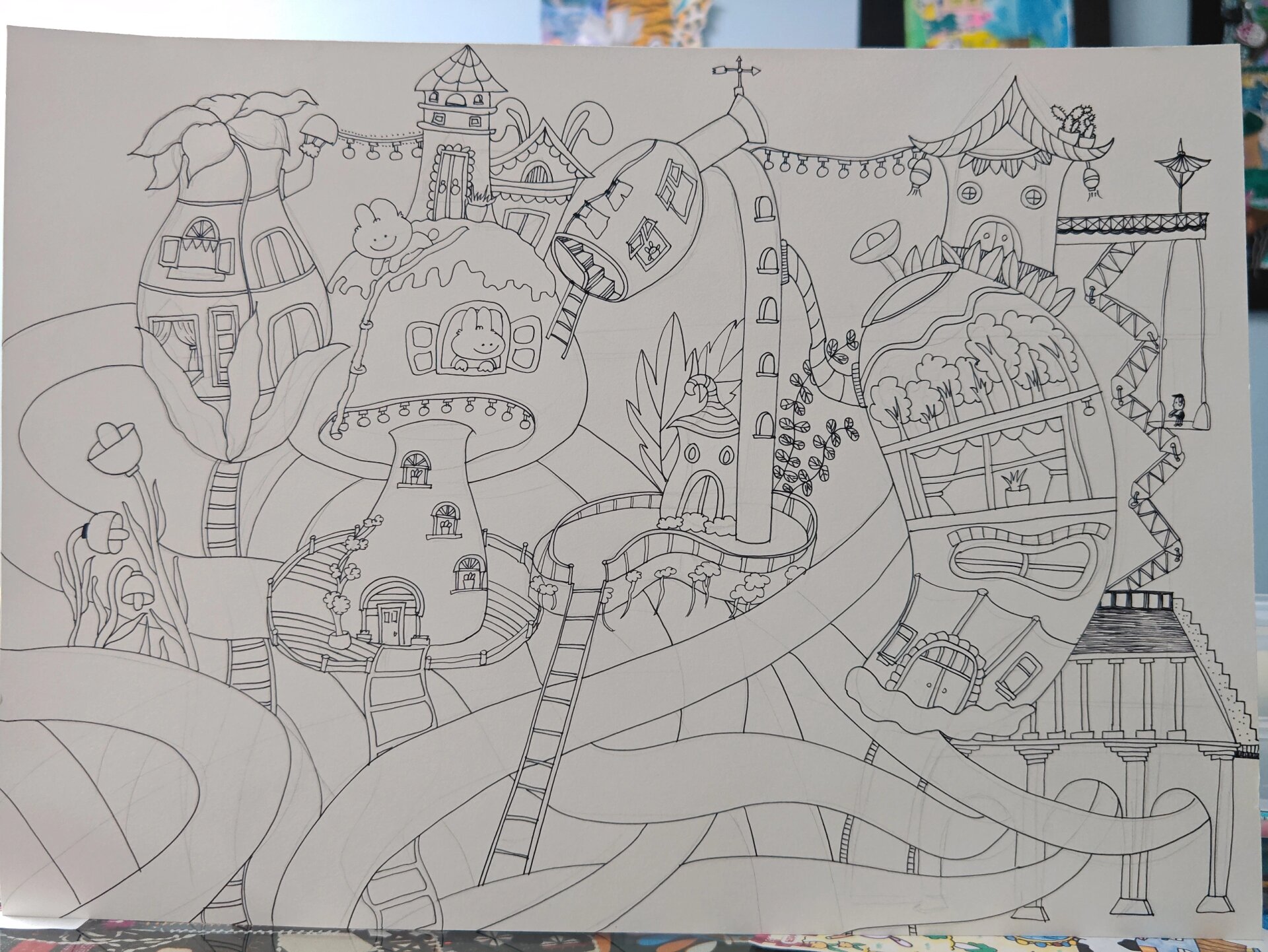 五年级科技画作品一《未来城市