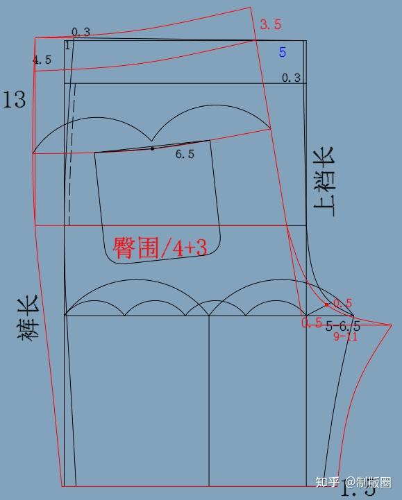 男装图纸男士休闲短裤制版纸样分享