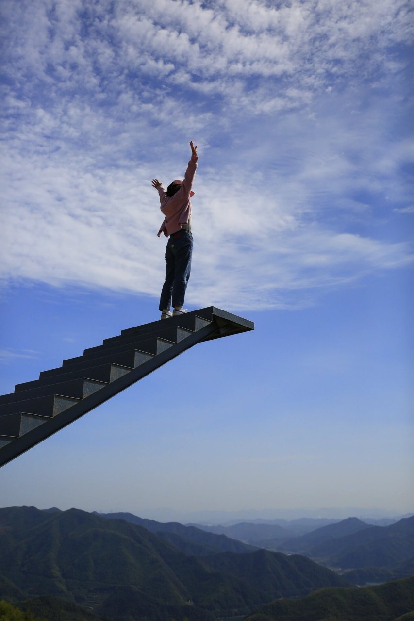 大庵岗山天梯 一步登天,站上群山之巅