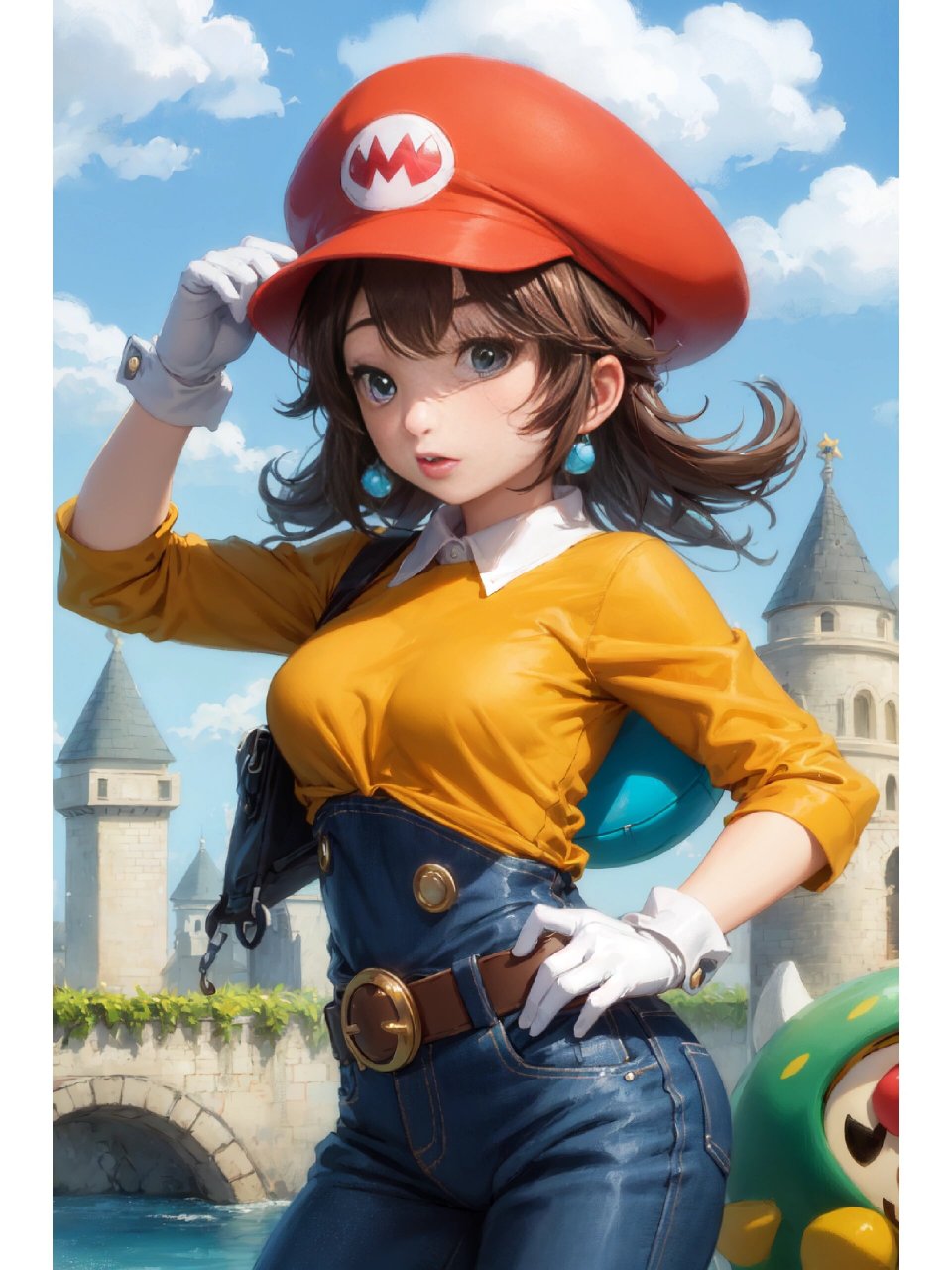 女版马里奥和路易吉 ai绘画学习中