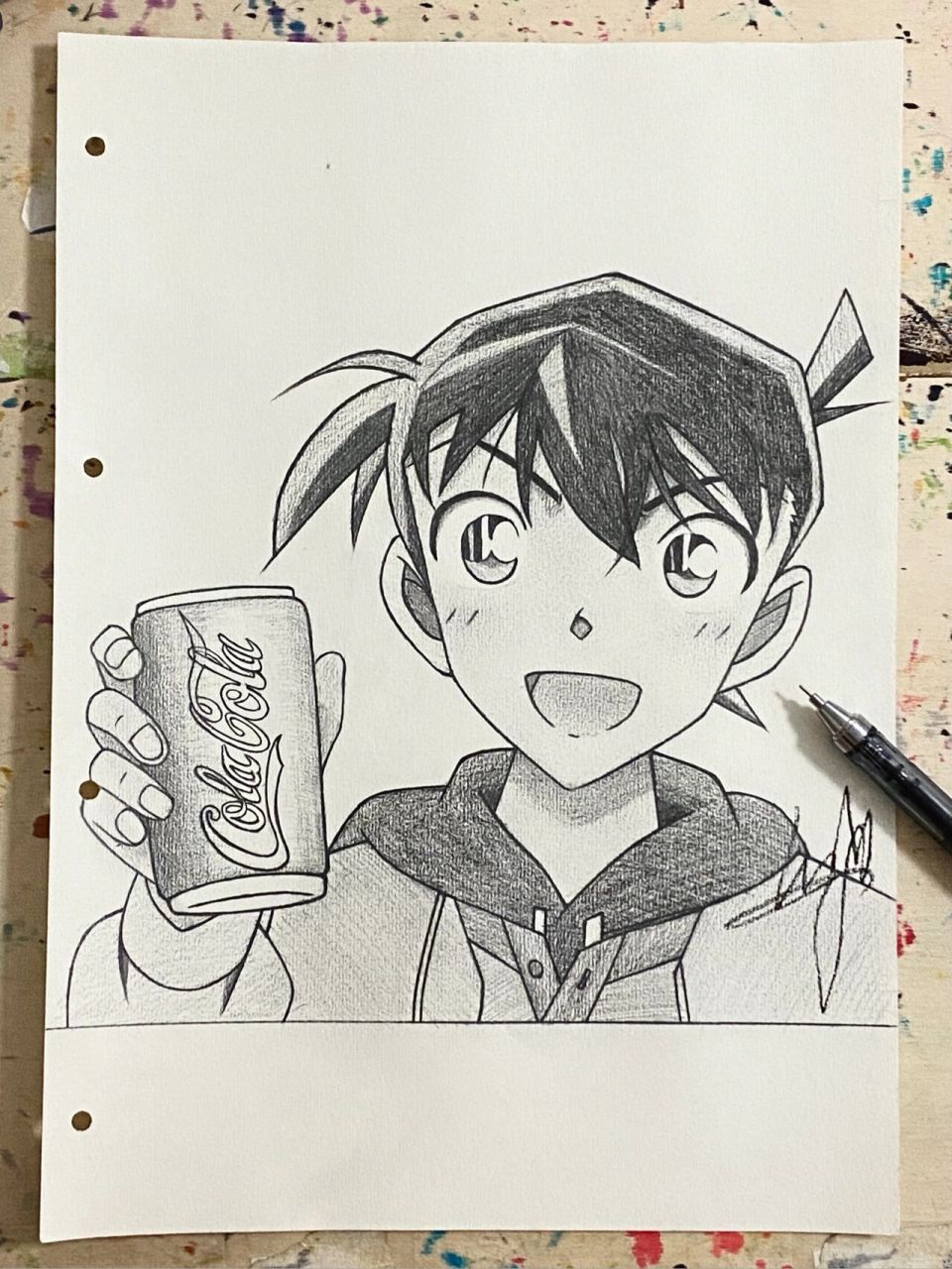 手绘名侦探柯南 工藤新一 名侦探柯南 工藤新一 这是一部追了好多年的