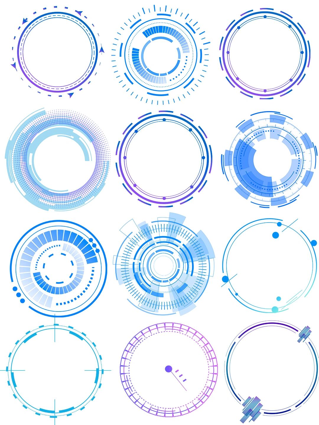 科技感圆形边框✨免扣素材