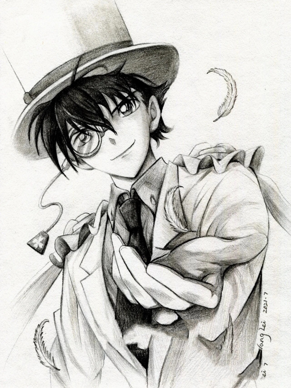 动漫素描分享/柯南漫威系列 by:@磊子的画 适合喜欢画素描的小朋友