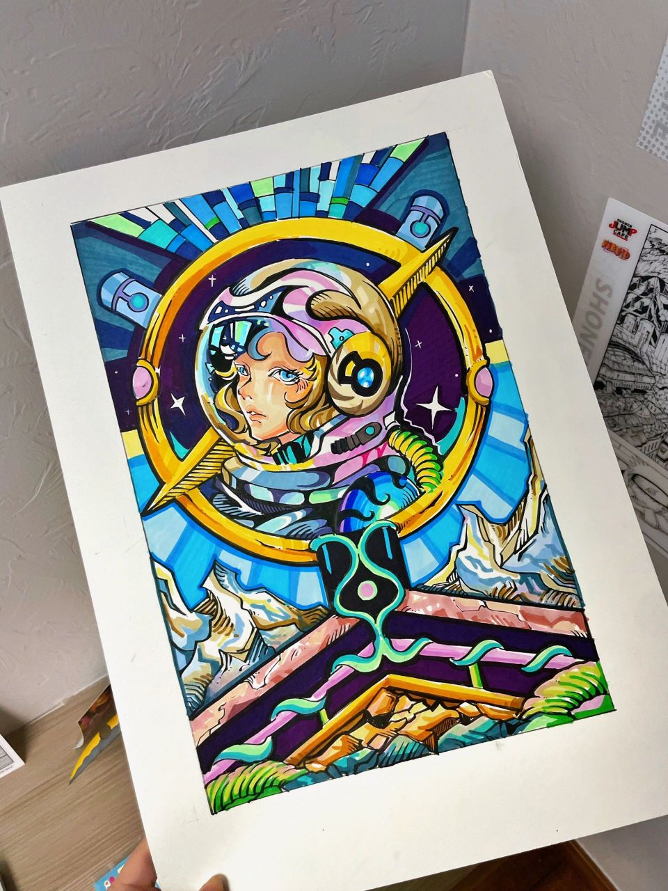 考研马克笔手绘示范|星际穿越 一张星际主题视觉传达手绘示范04