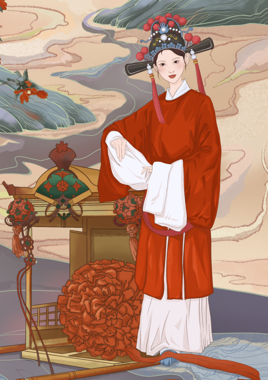 女驸马图片卡通插画图片