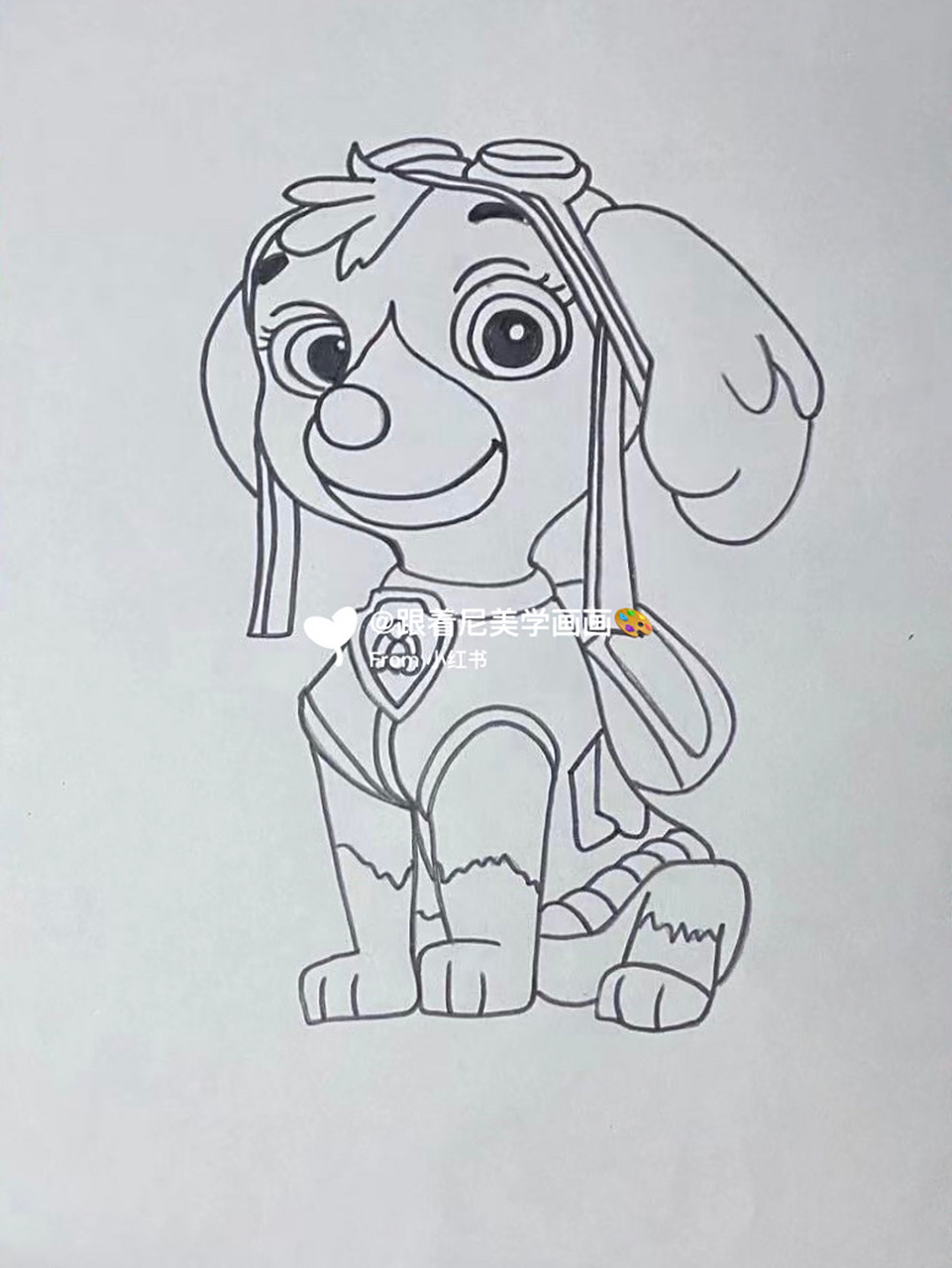 画种:动漫 作品名称:汪汪队天天 创作时长:一个小时 创作工具:铅笔