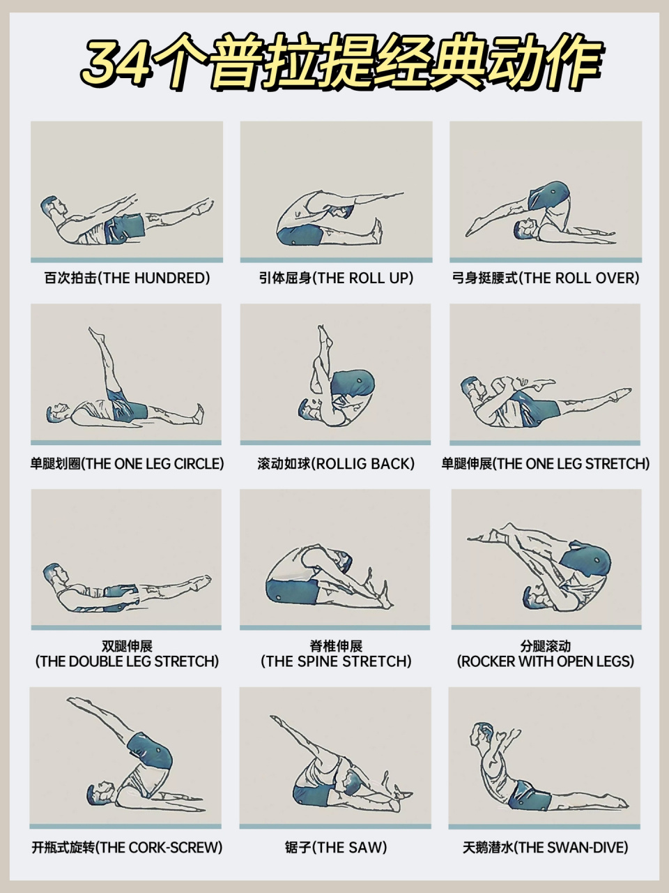 34个普拉提经典动作97还不偷偷收藏起来75 吐血整理的366466