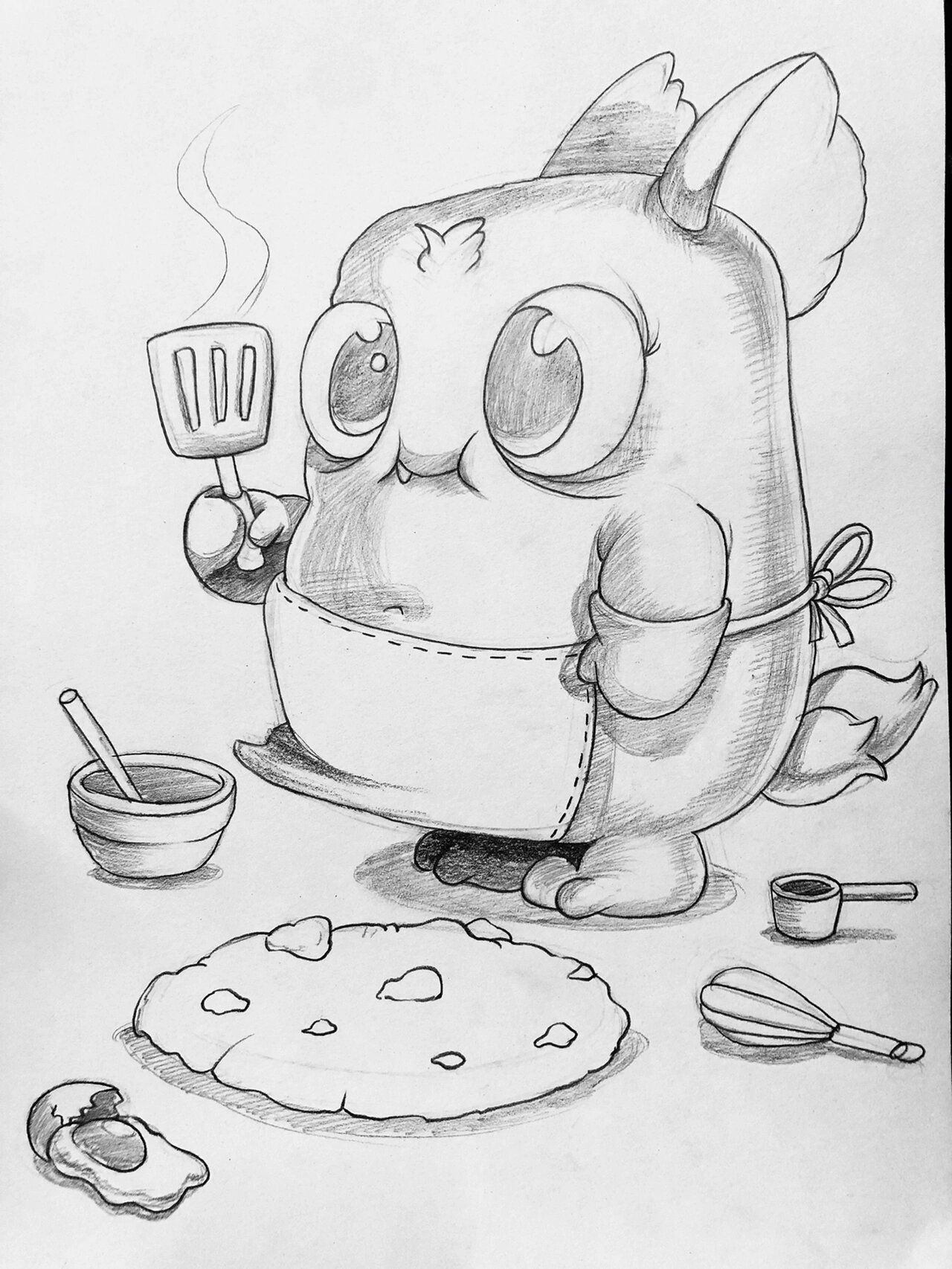 8-9岁创意素描系列-大眼仔小怪物之一附步骤