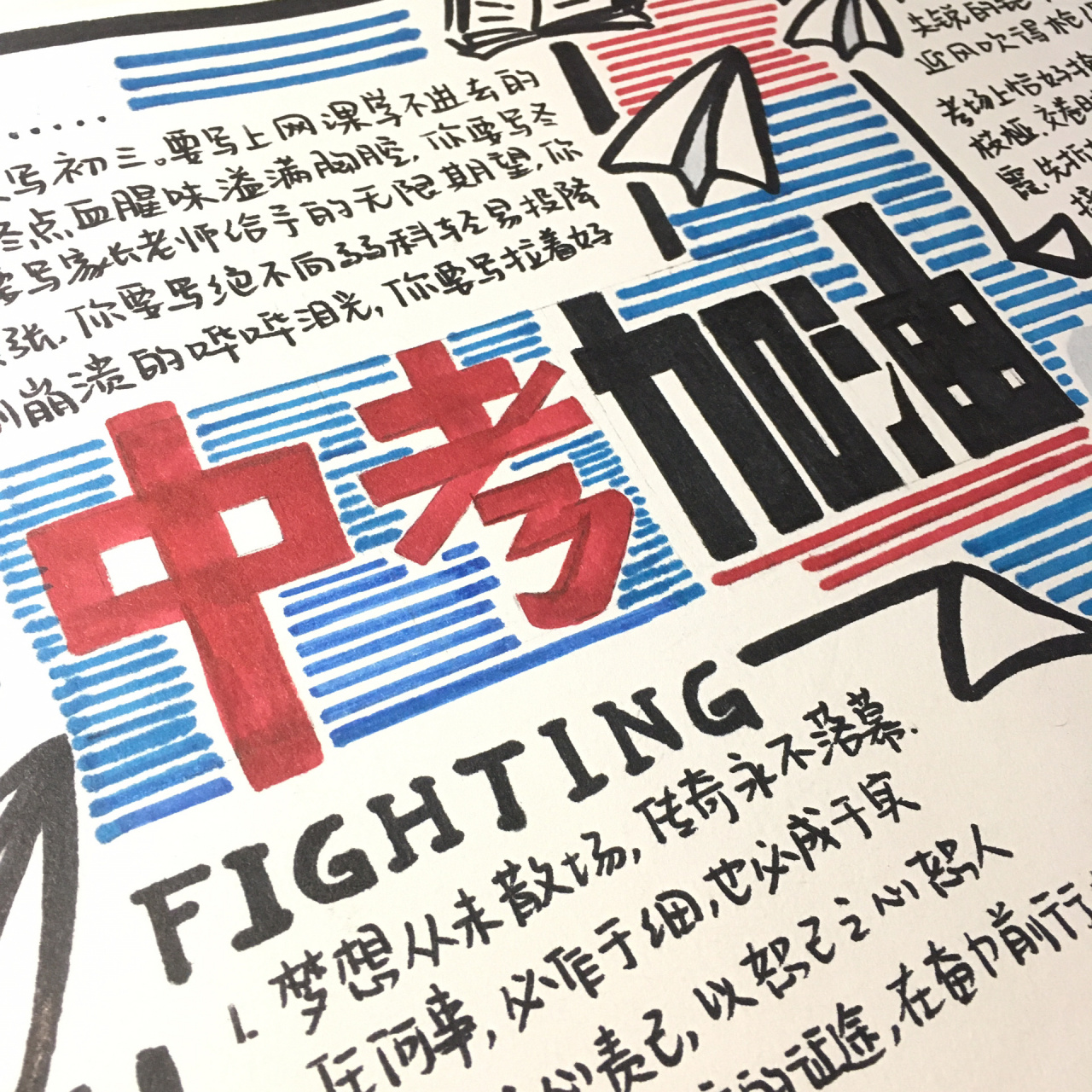 一个中考的手抄报作业(侵删 有一些元素参考 这样配色简约风的还挺