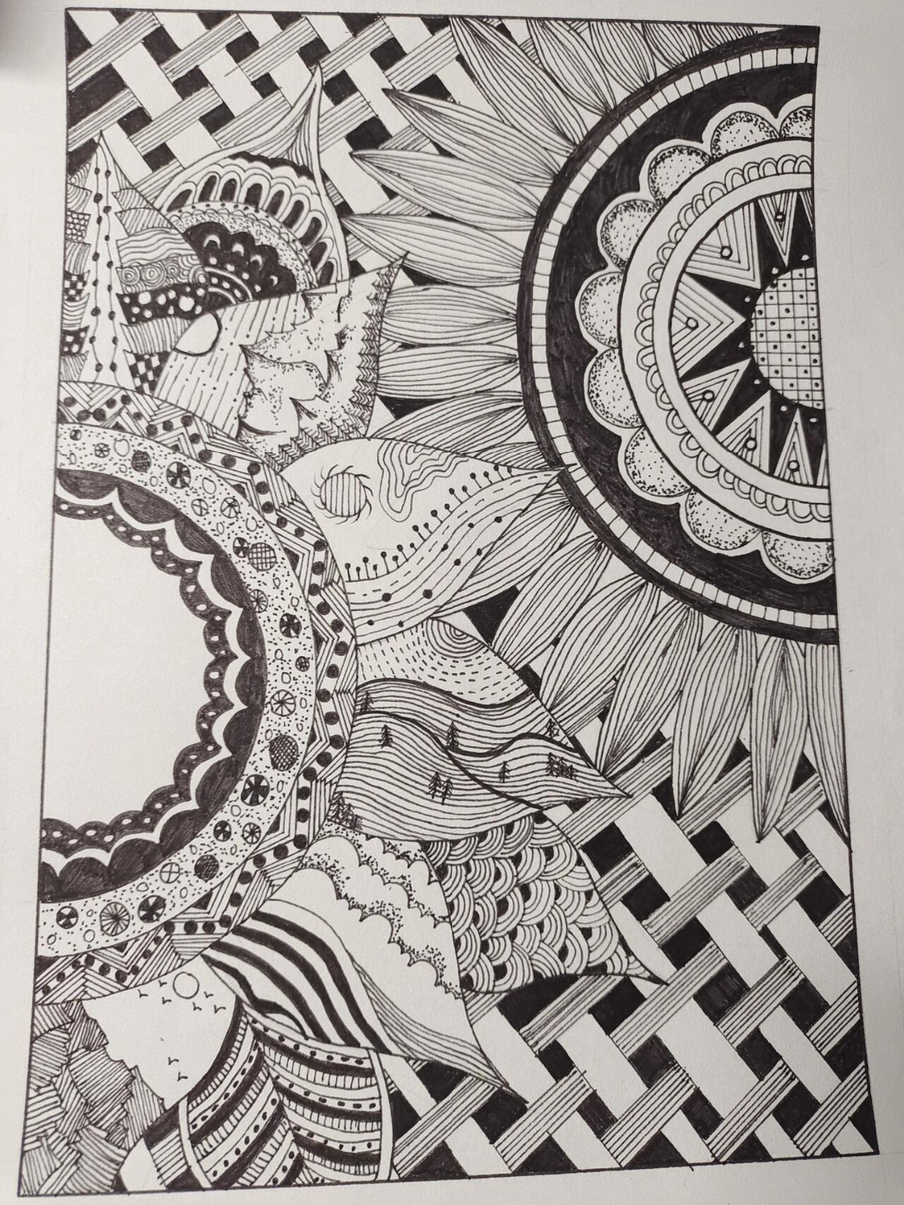 黑白画|黑白装饰画花卉简简单单