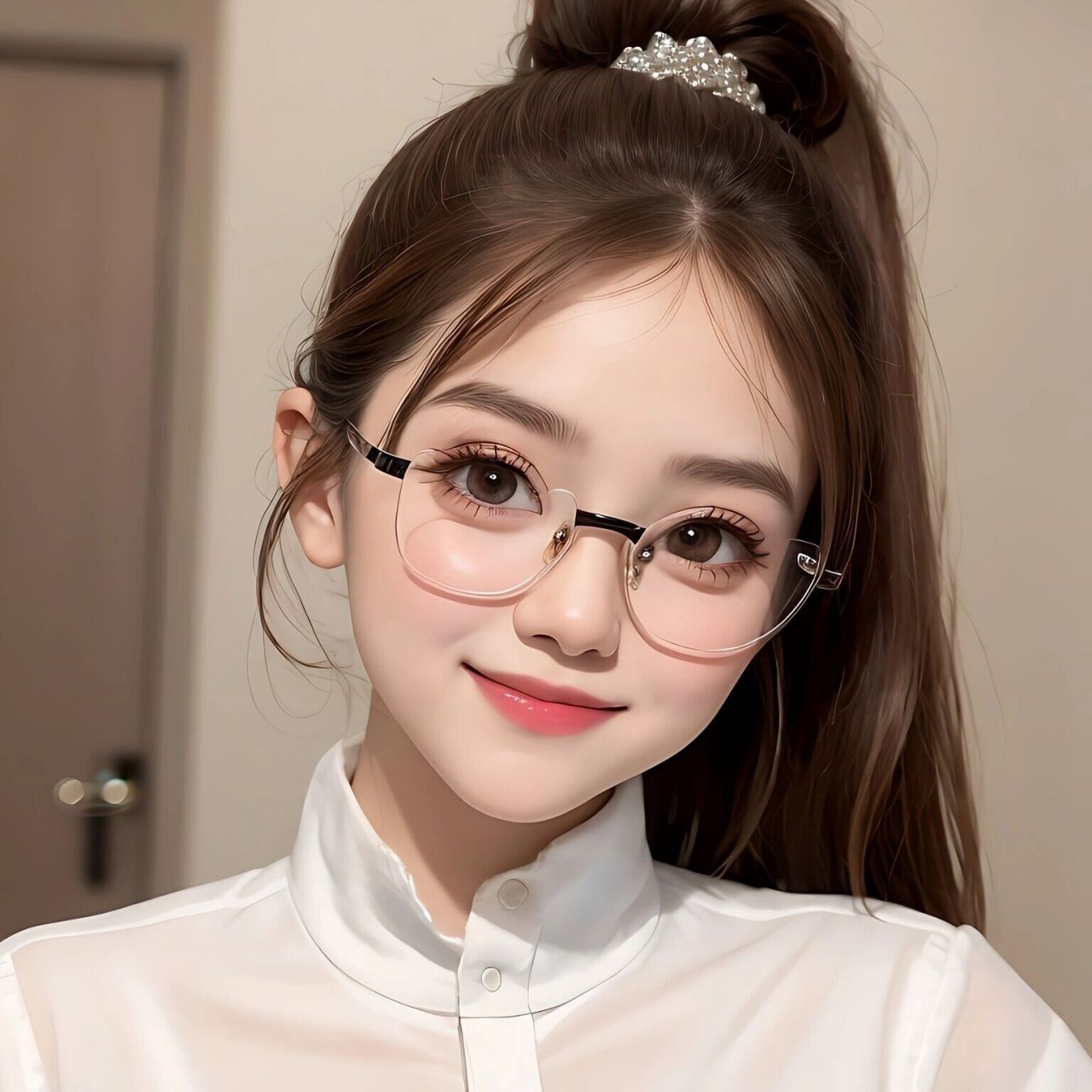 你们要的戴眼镜的女生头像来喽