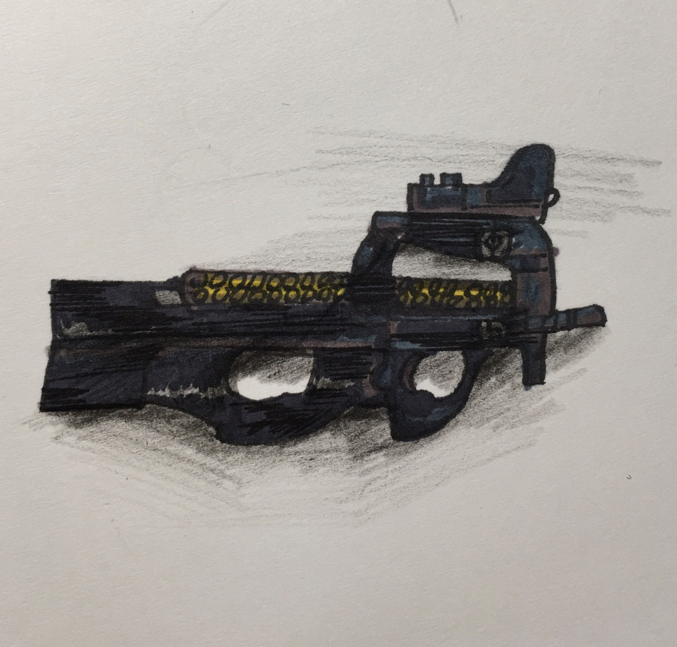 手绘p90/维克托 又又又又又又更新啦 大家是喜欢纸模枪还是手绘枪