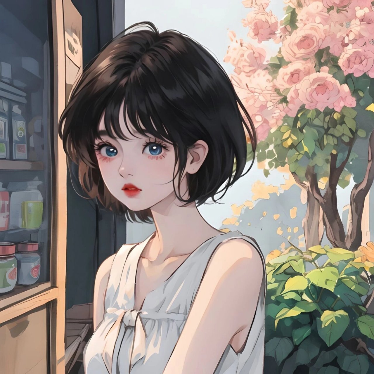 旧漫女头丨短发系甜妹 上回有宝子问有没有短发系甜妹头像,这不就来了