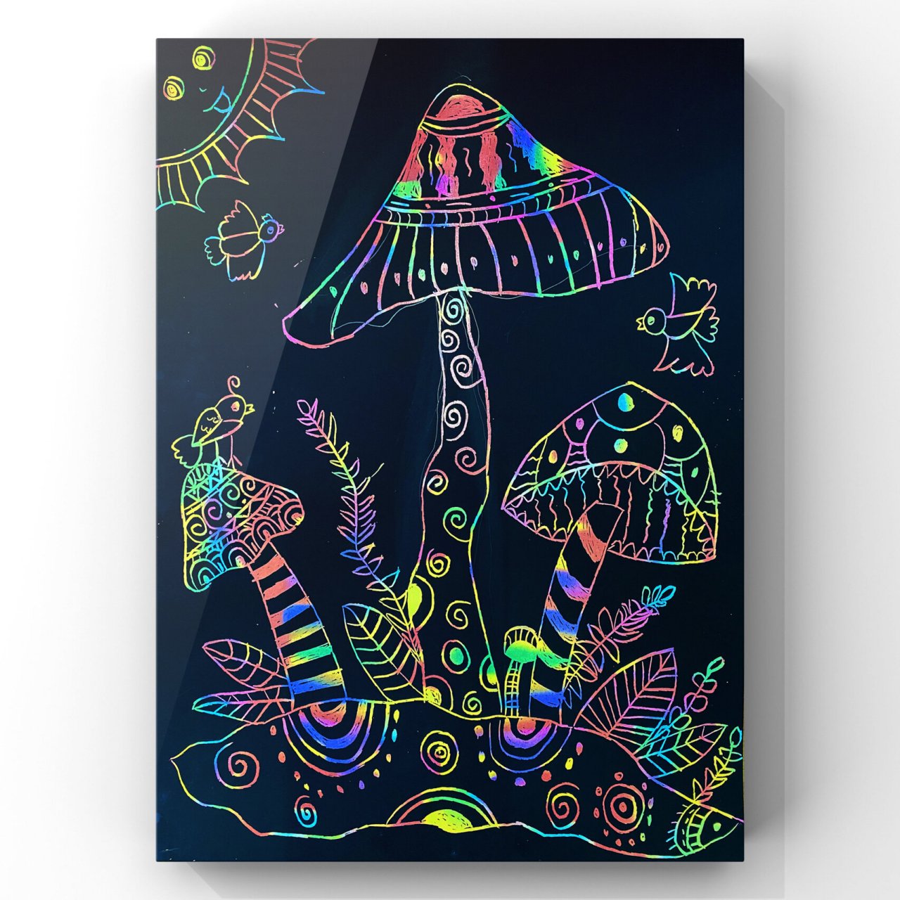 创意美术刮画-《蘑菇》