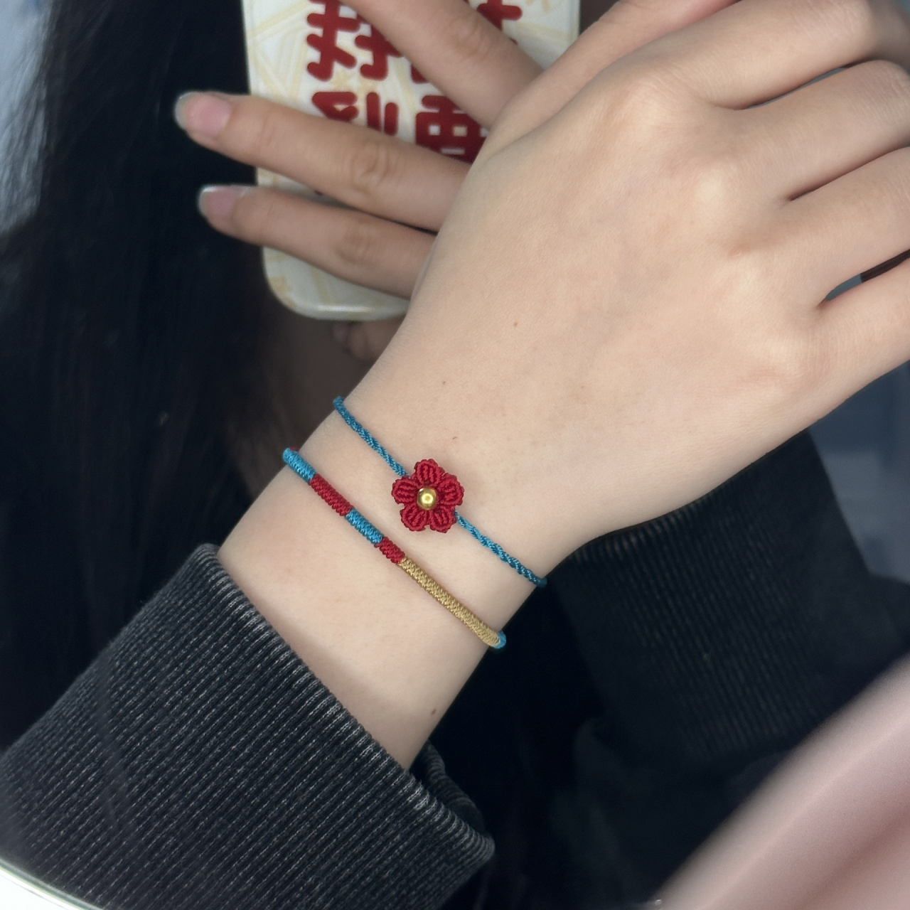 小红花手绳|叠戴金刚结超级好看的搭配 喜欢移步主页99