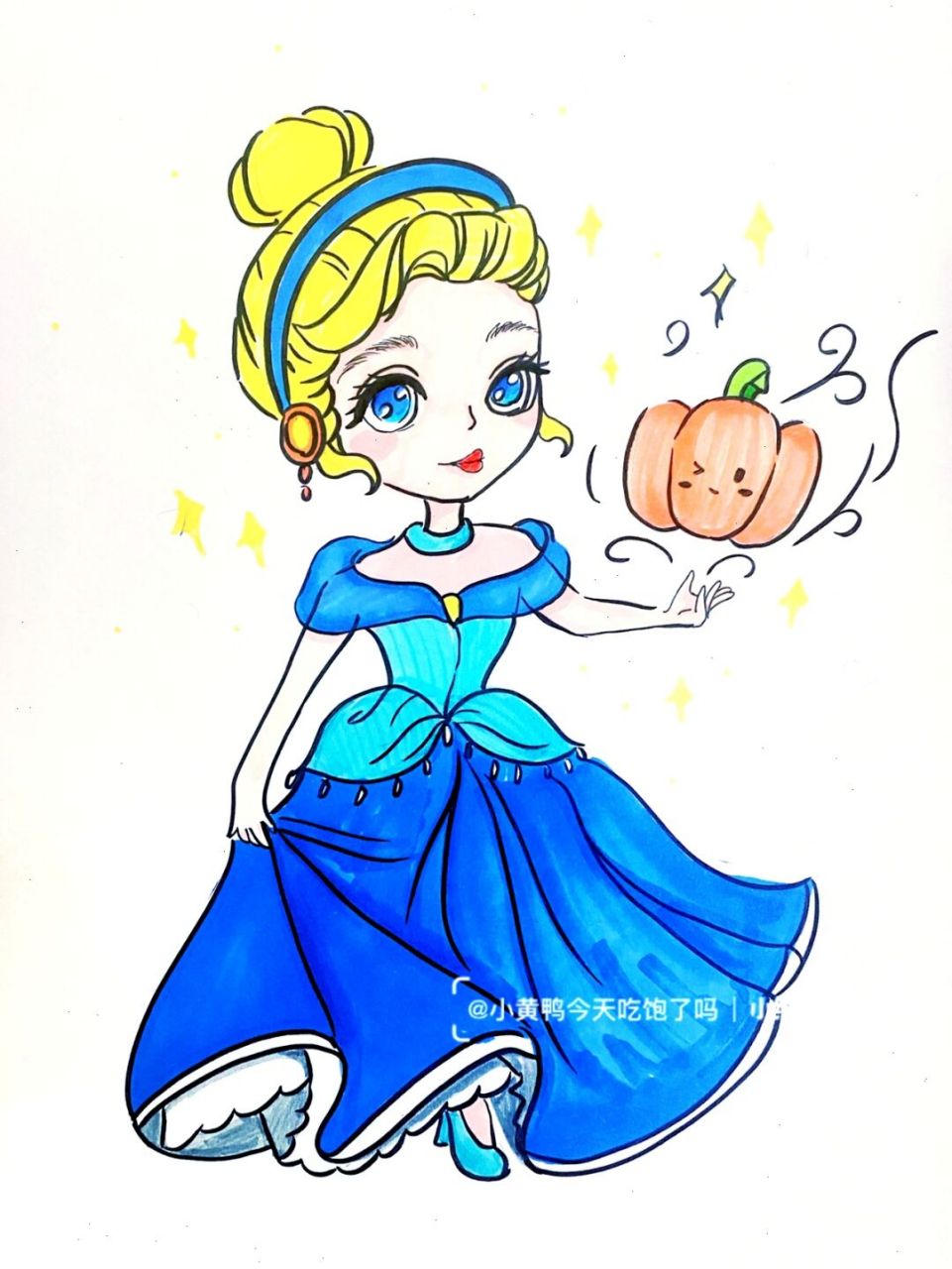 灰姑娘动漫 #卡通画# #马克笔# #儿童画# #动漫# #灰姑娘动漫画