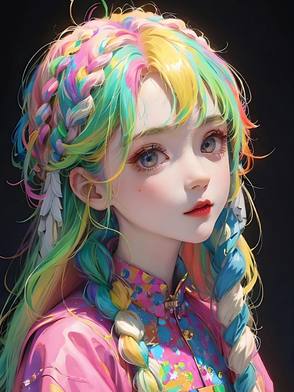 来一波彩色头发的美少女|头像分享