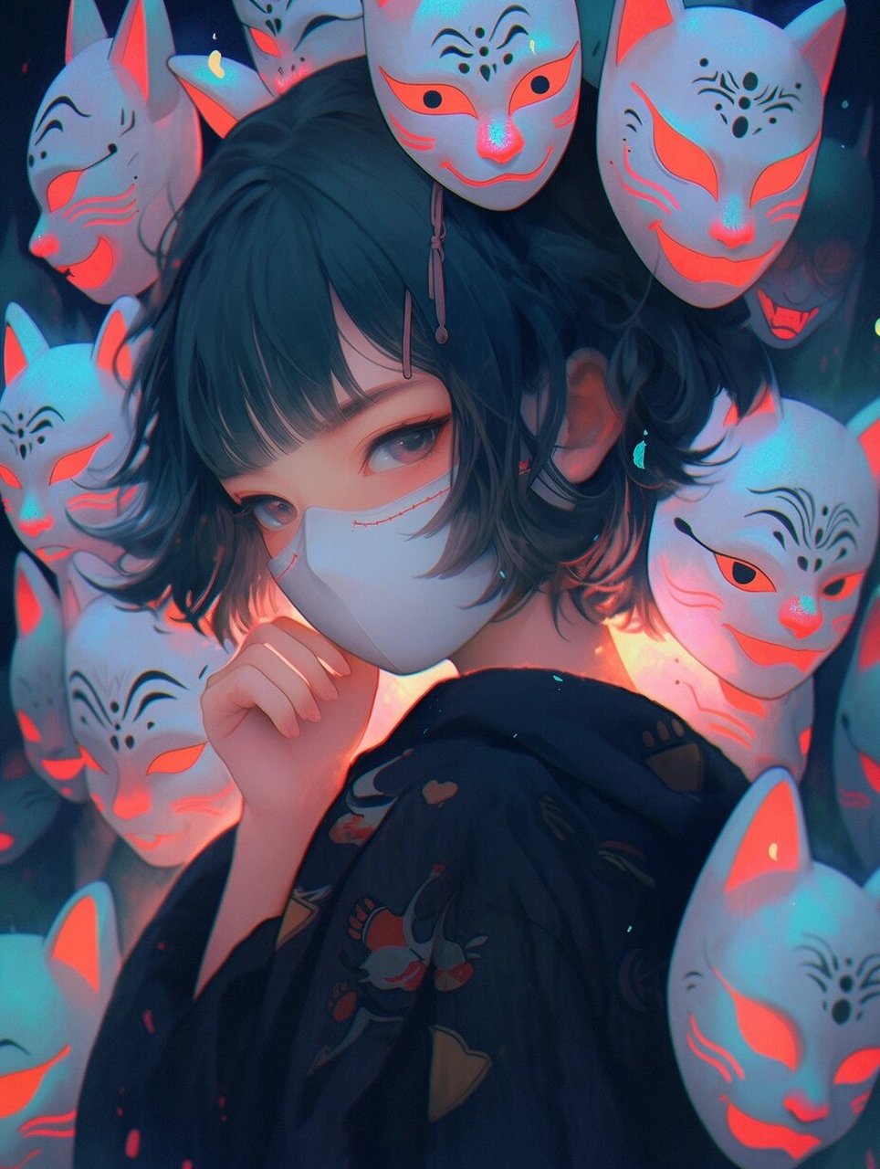 头像|戴面具的女生 有些面具戴久了,就摘不下来了.