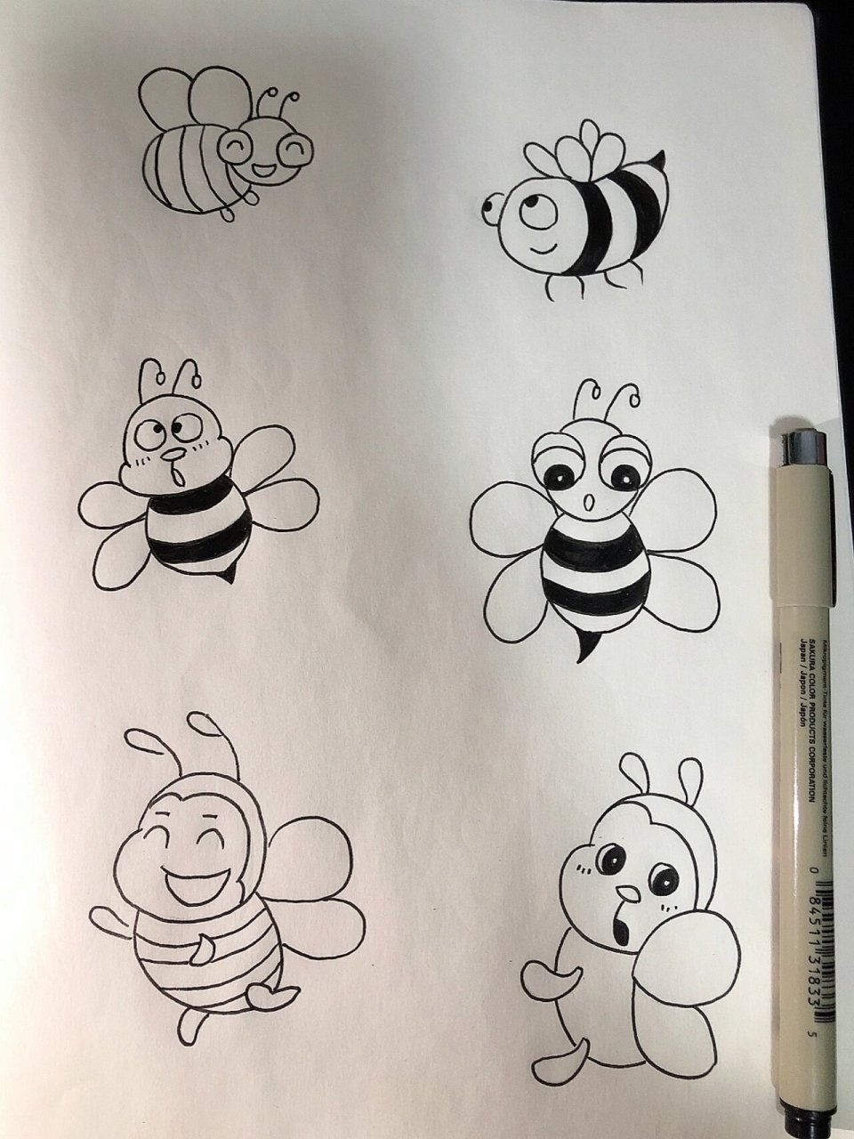 简笔画27/动物篇/蜜蜂931 可爱又简单的简笔画 一起来打卡啊(附过程