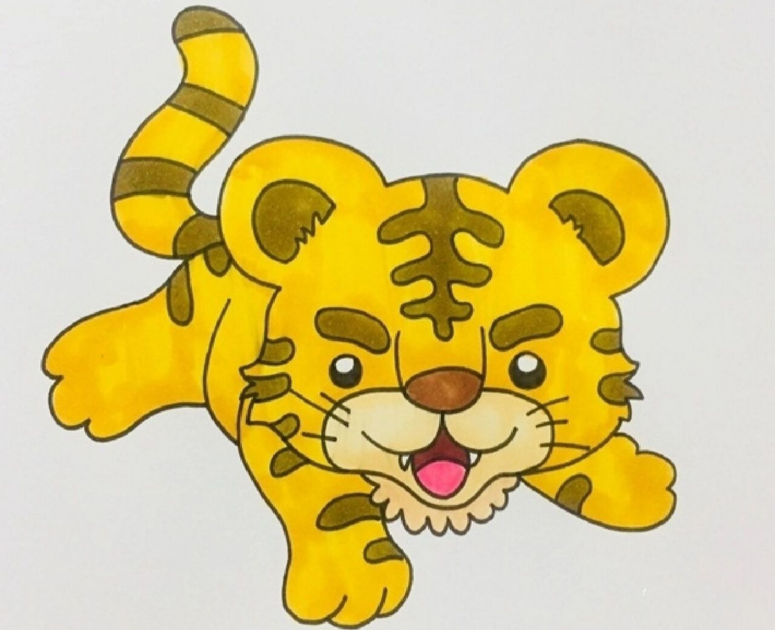 小老虎简笔画 9393有一只老虎住在森林里,它已经很老了,不能捉小