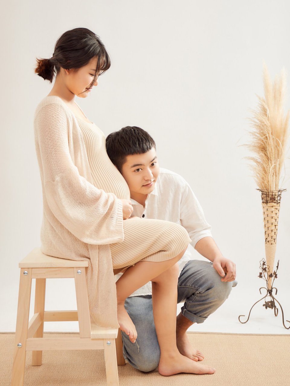 夫妻合影居家风/孕妇照 温暖居家风的孕妇照 91镇江王叔叔摄影馆