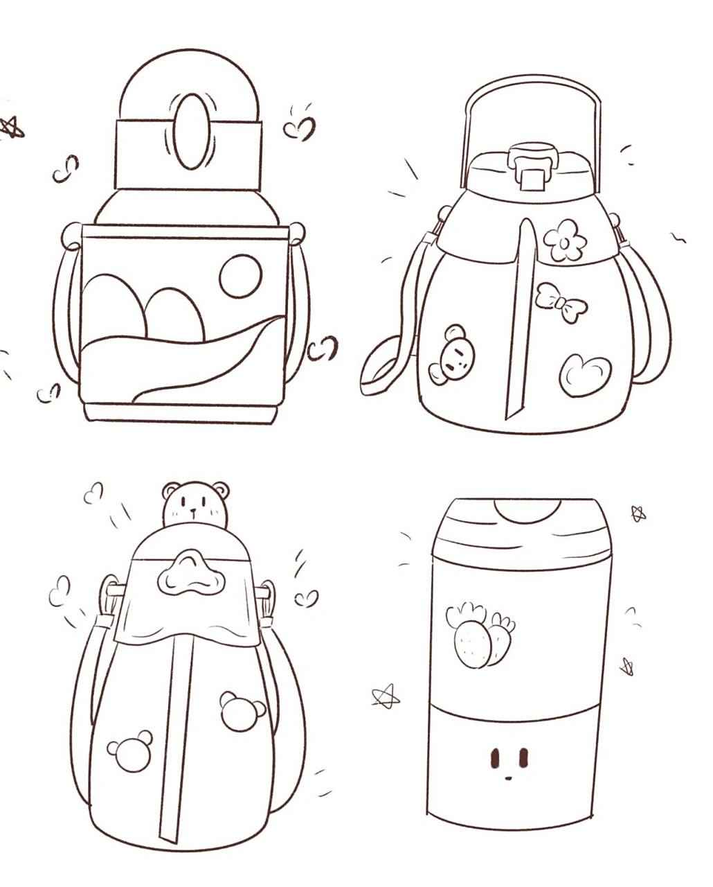 简笔画|小水杯简笔画 天气渐渐热起来啦!大家要多喝水补充水分呀!