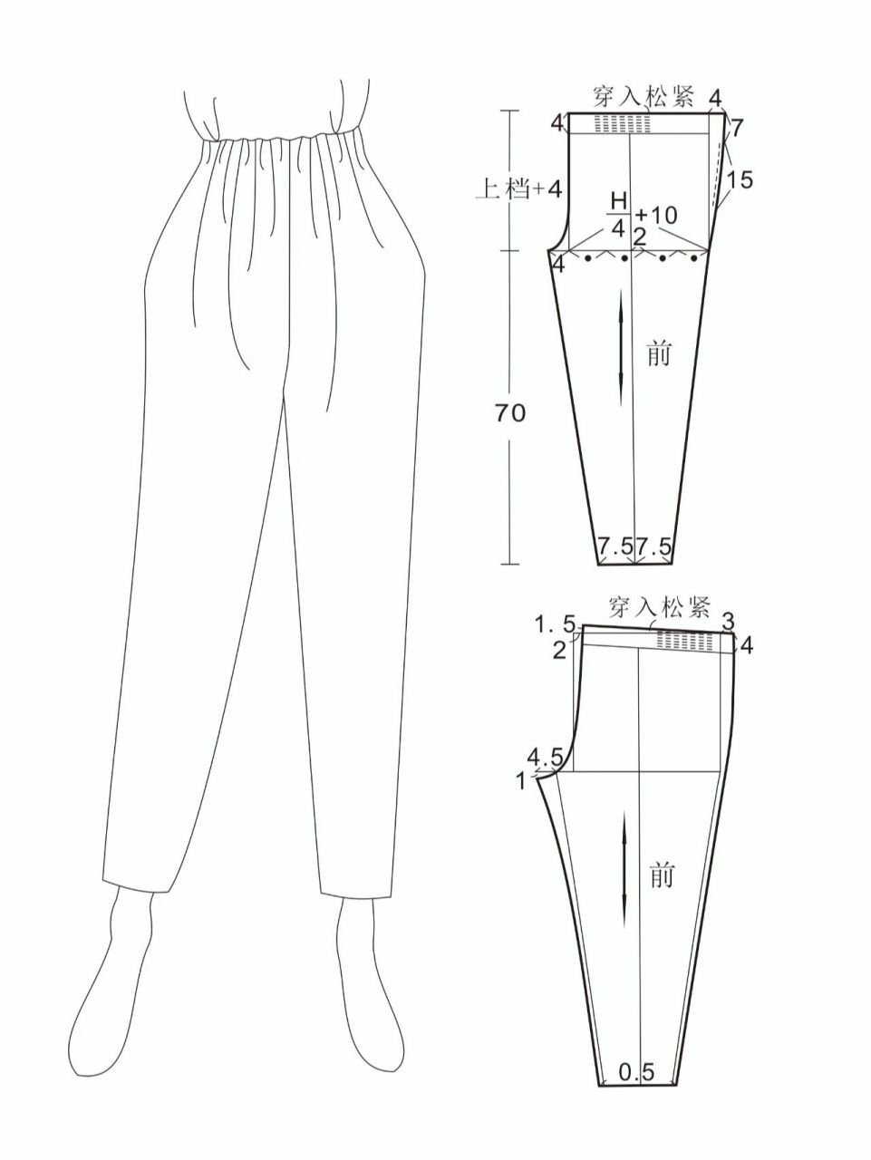 266腰部装松紧带.