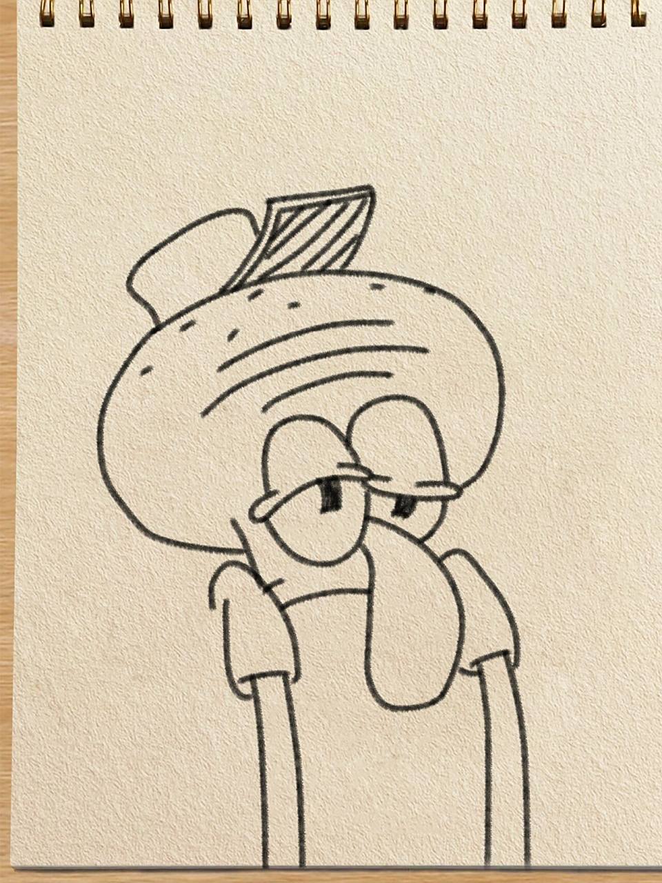 挑战画100幅章鱼哥简笔画/36