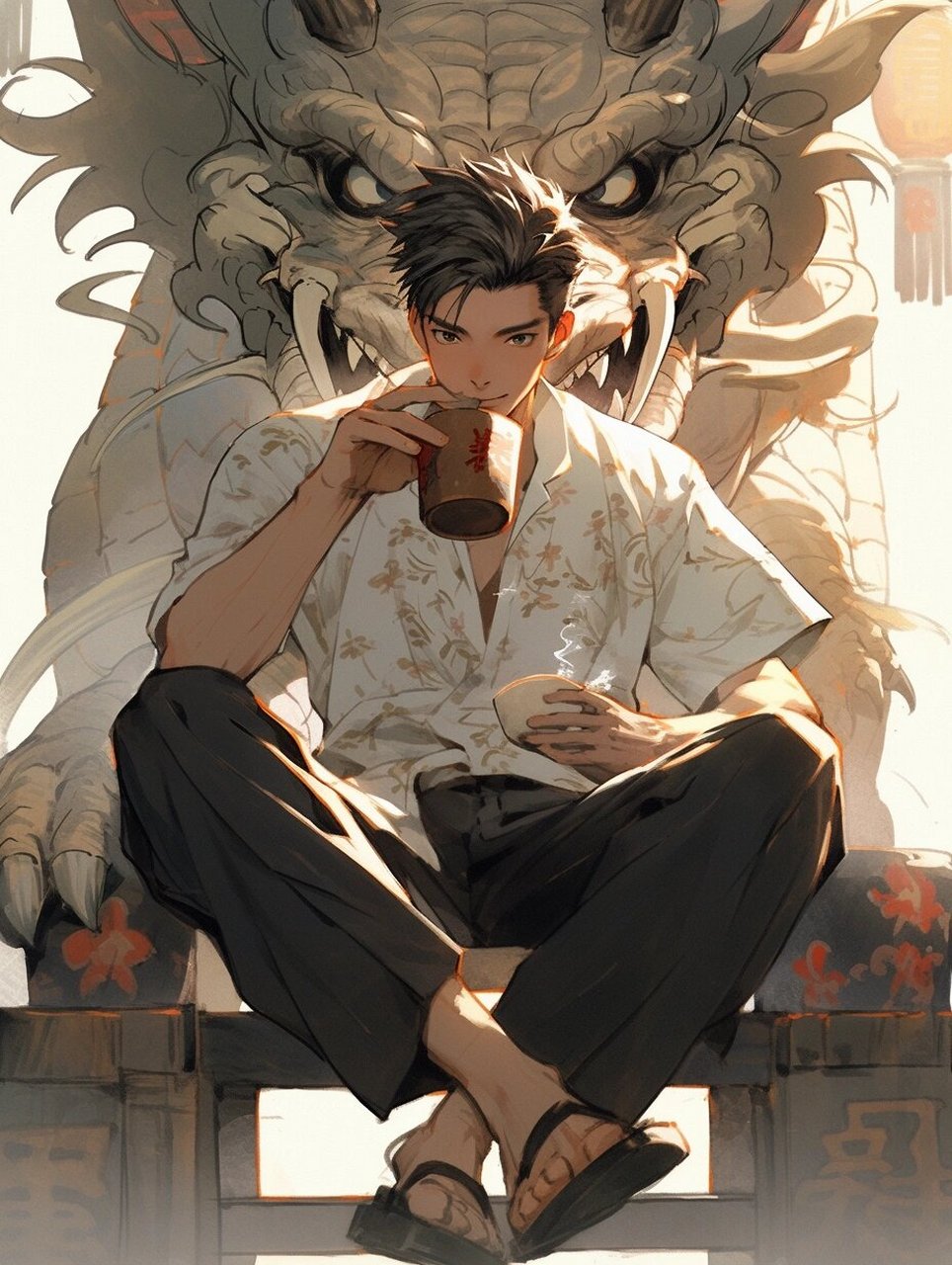 中国省份拟人化-【广东】 舞狮,茶文化,广东这么帅大家没意见吧 #ai