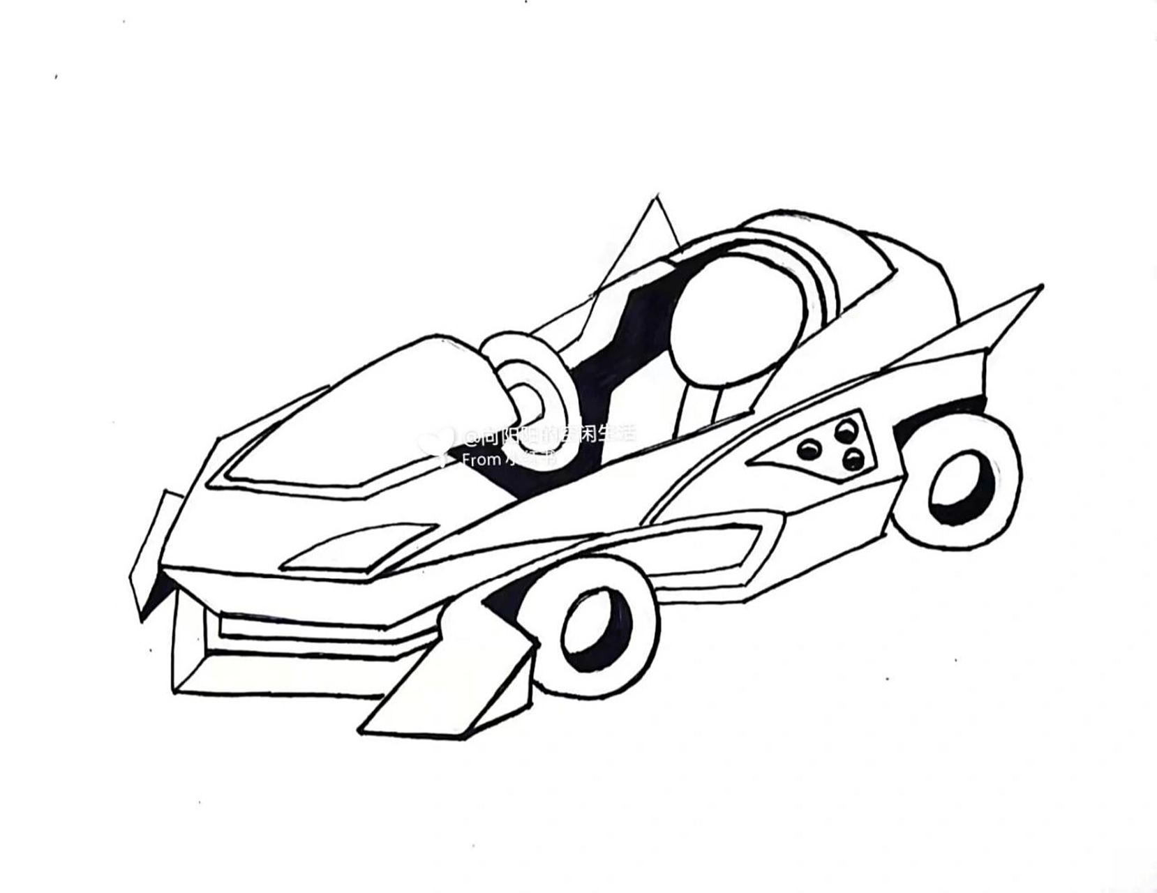 爆裂飞车 qq飞车 简笔画 汽车设计