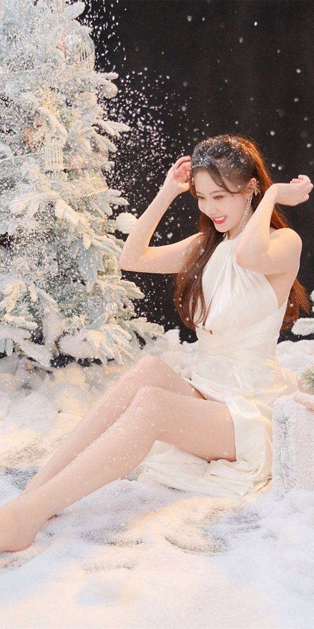 曹曦月圣诞写真壁纸