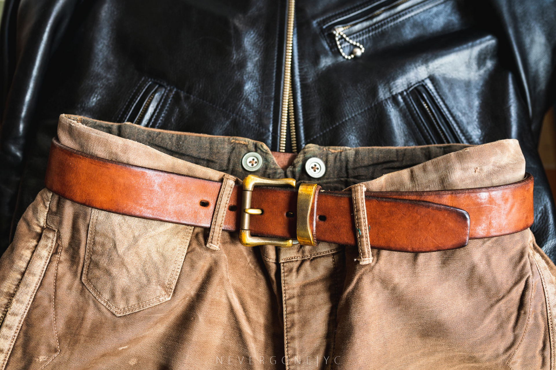 做旧皮带质感不错 vintage works dh5709棕色 #男士皮带