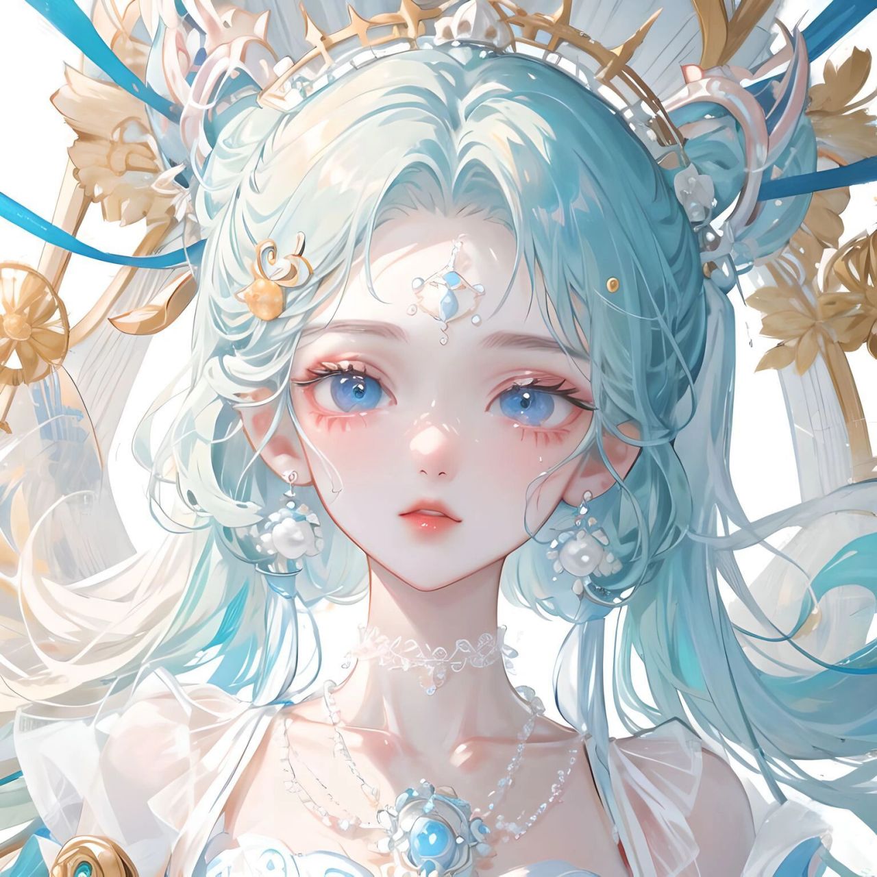 蓝色发系|少女头像 慢品人间烟火色,闲观万事岁月长