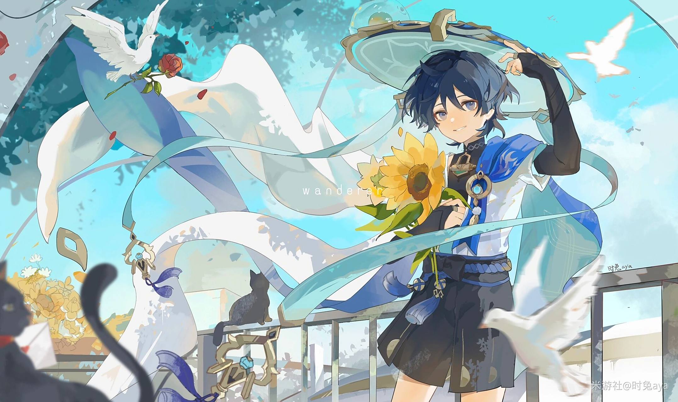 风……「散兵」 米游社画师:时兔aya 求图后台踢踢!