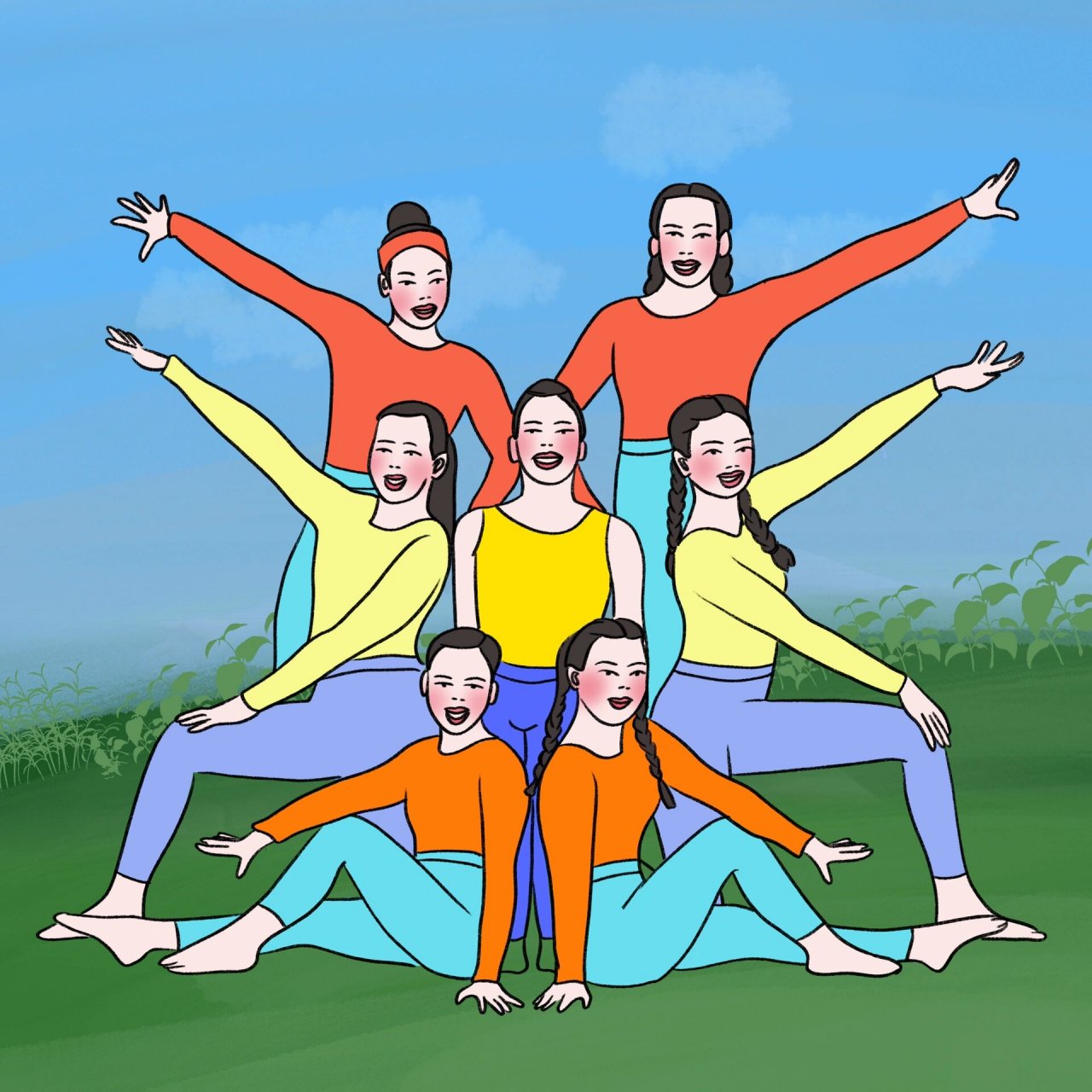 这些7人拍照pose 也太好看了吧!00