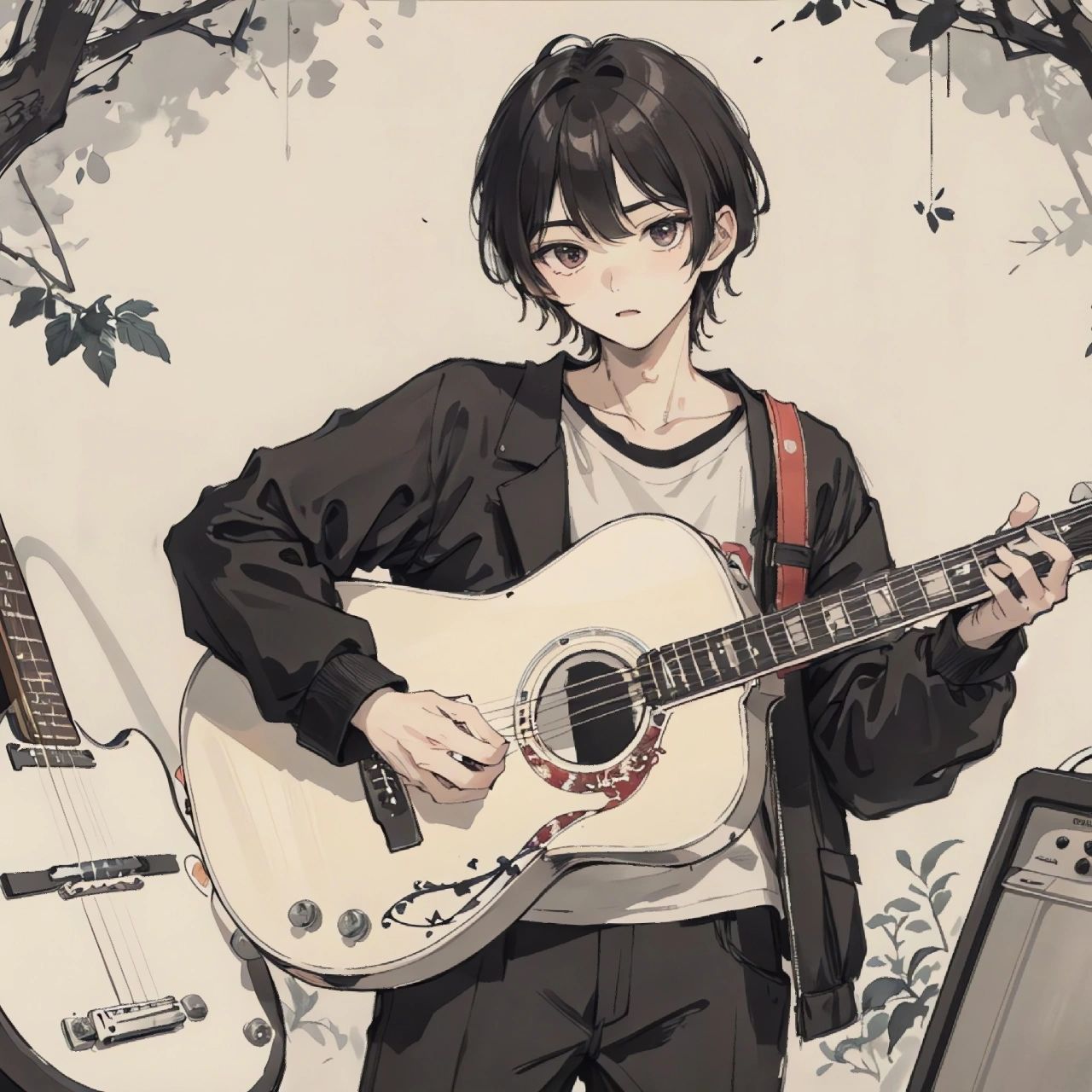 弹吉他的男生头像 78可自行拿图自用 78转载请注明出处 9792