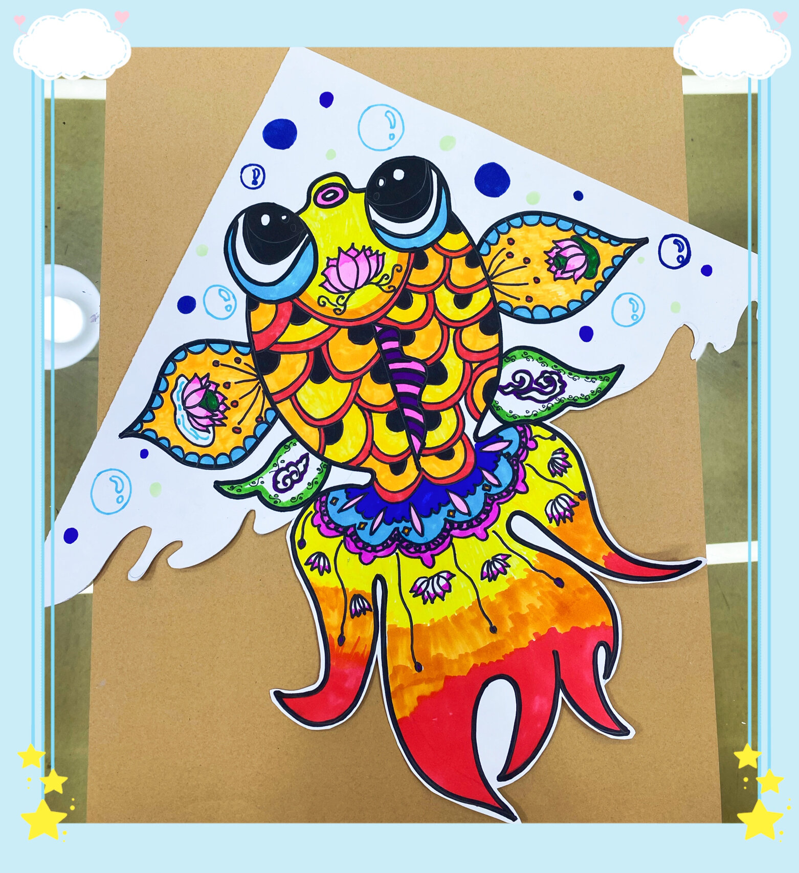 创意儿童画鲤鱼风筝🪁