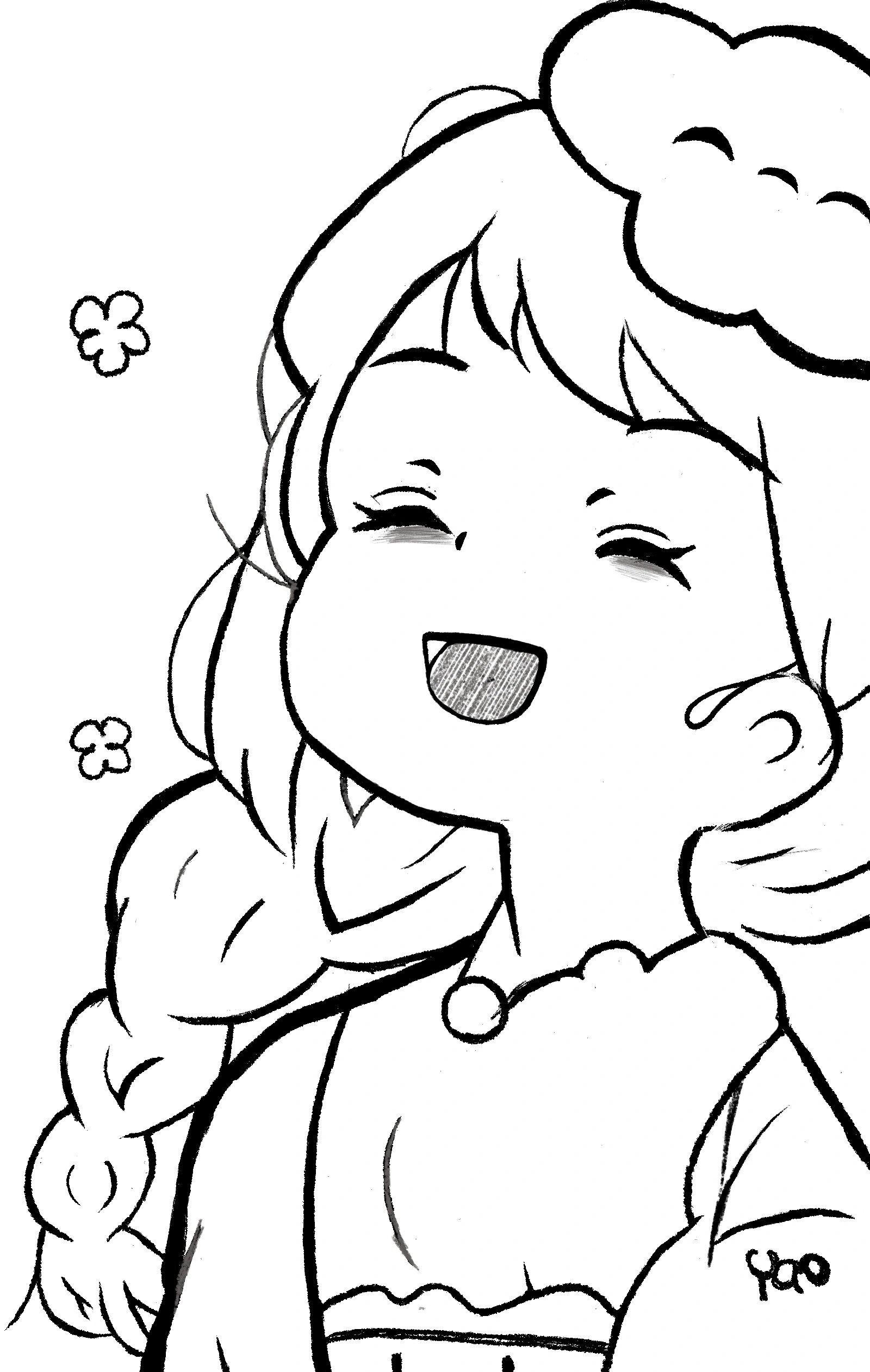 爱笑的女孩(简笔画)