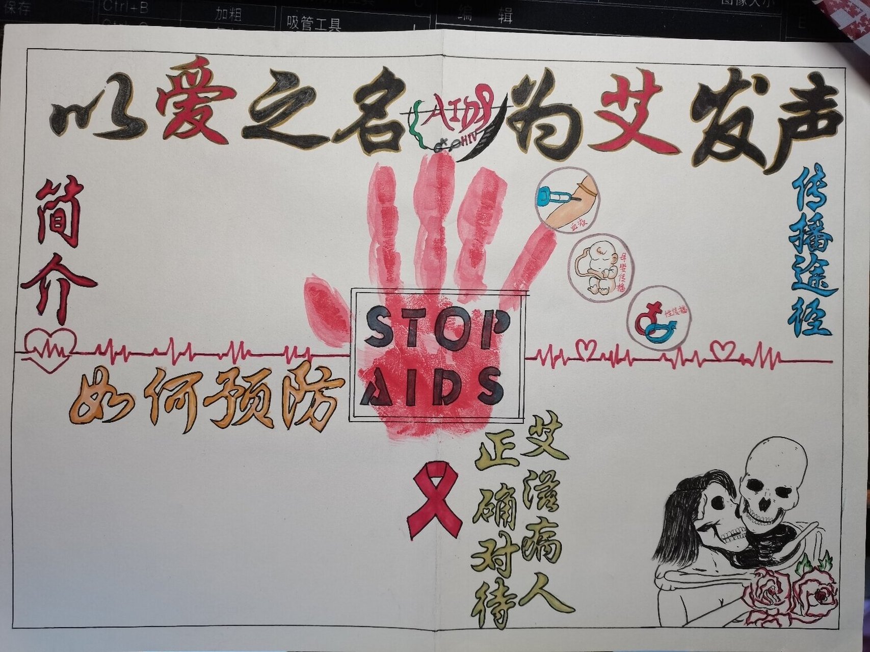 艾滋病手抄报