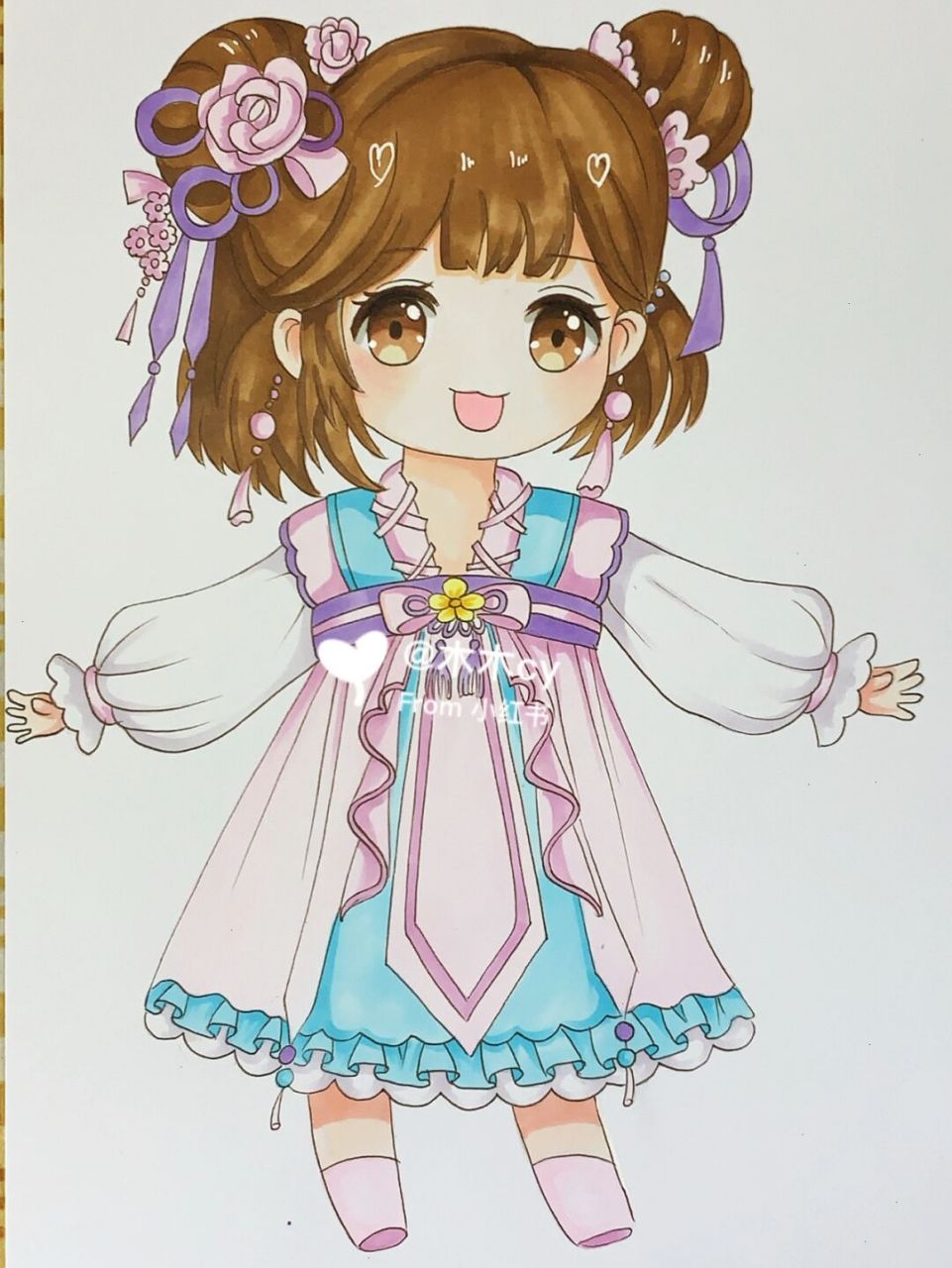 动漫热番推荐# #q版人物# #马克笔手绘