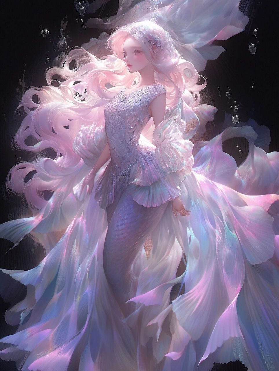 高级感美人鱼系列②人鱼公主 6图头像壁纸 高级空灵感第二弹