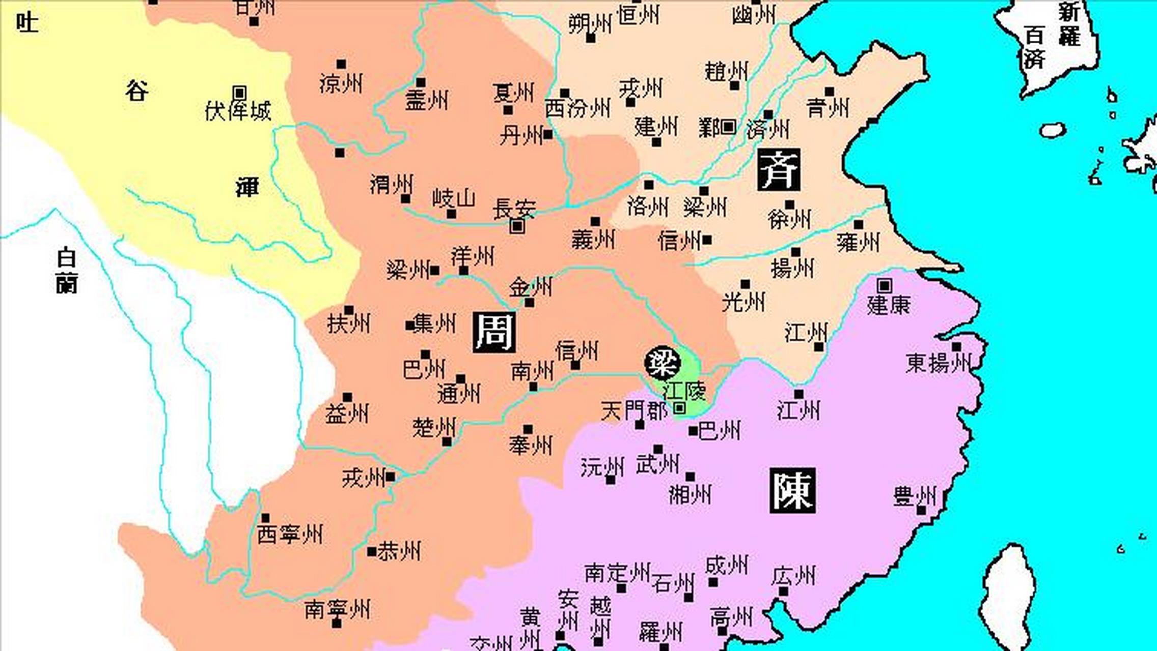 在陈朝建立时,南方面临北方势力的侵略,南弱北强的局势已经形成.