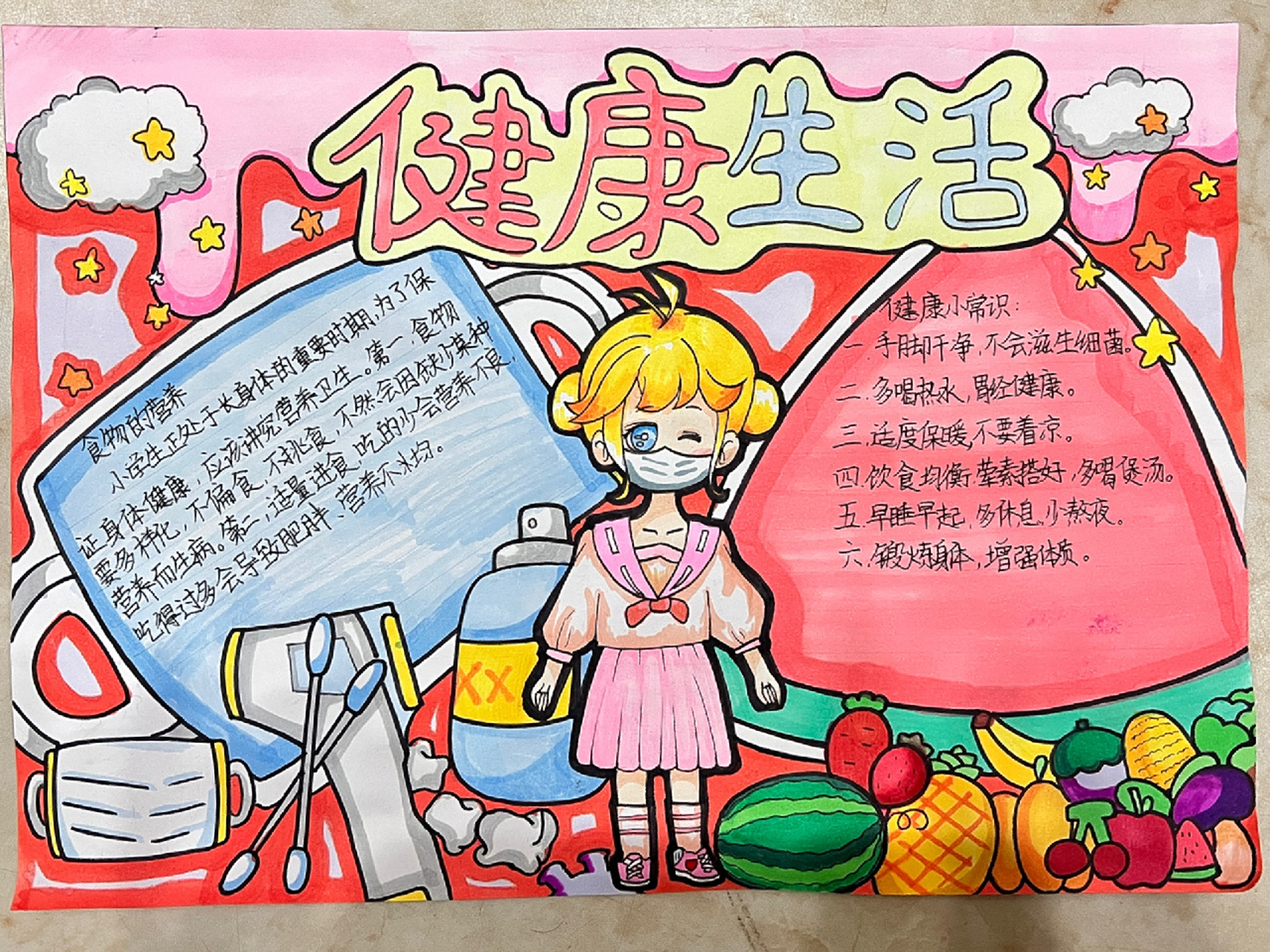 健康生活手抄报05 简单的手抄报05