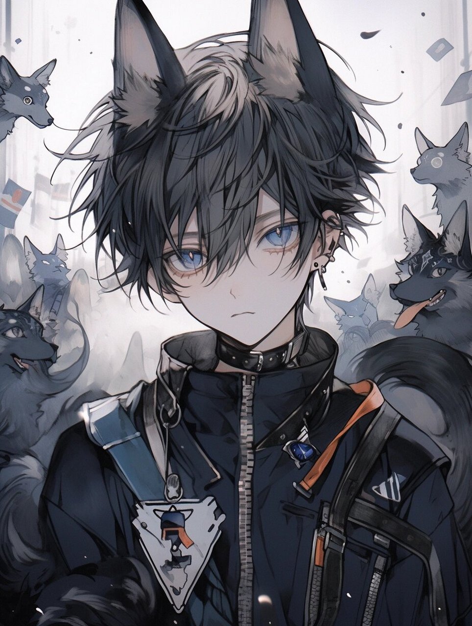 狼崽 | 动漫男头头像壁纸插画素材 美丽的小姐,我不会伤害你