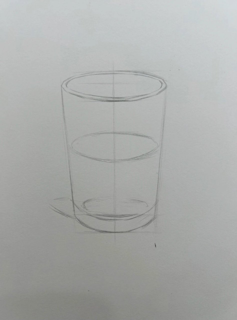 静物素描玻璃杯详细分解来啦 作者:又干又简单,大家快学起来了