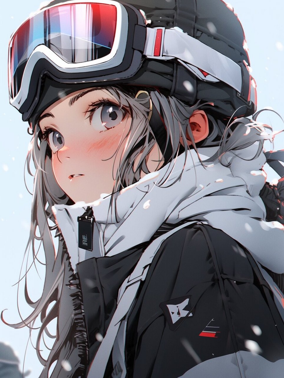 滑雪动漫图 少女图片